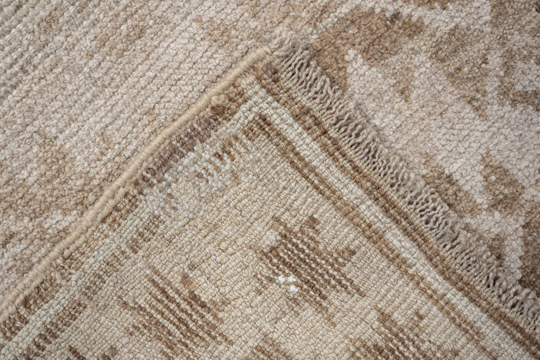 3' x 5' one-of-a-kind handmade antique Belouch small size rug. Color palette: ivory, camel, taupe, sand, beige, gray