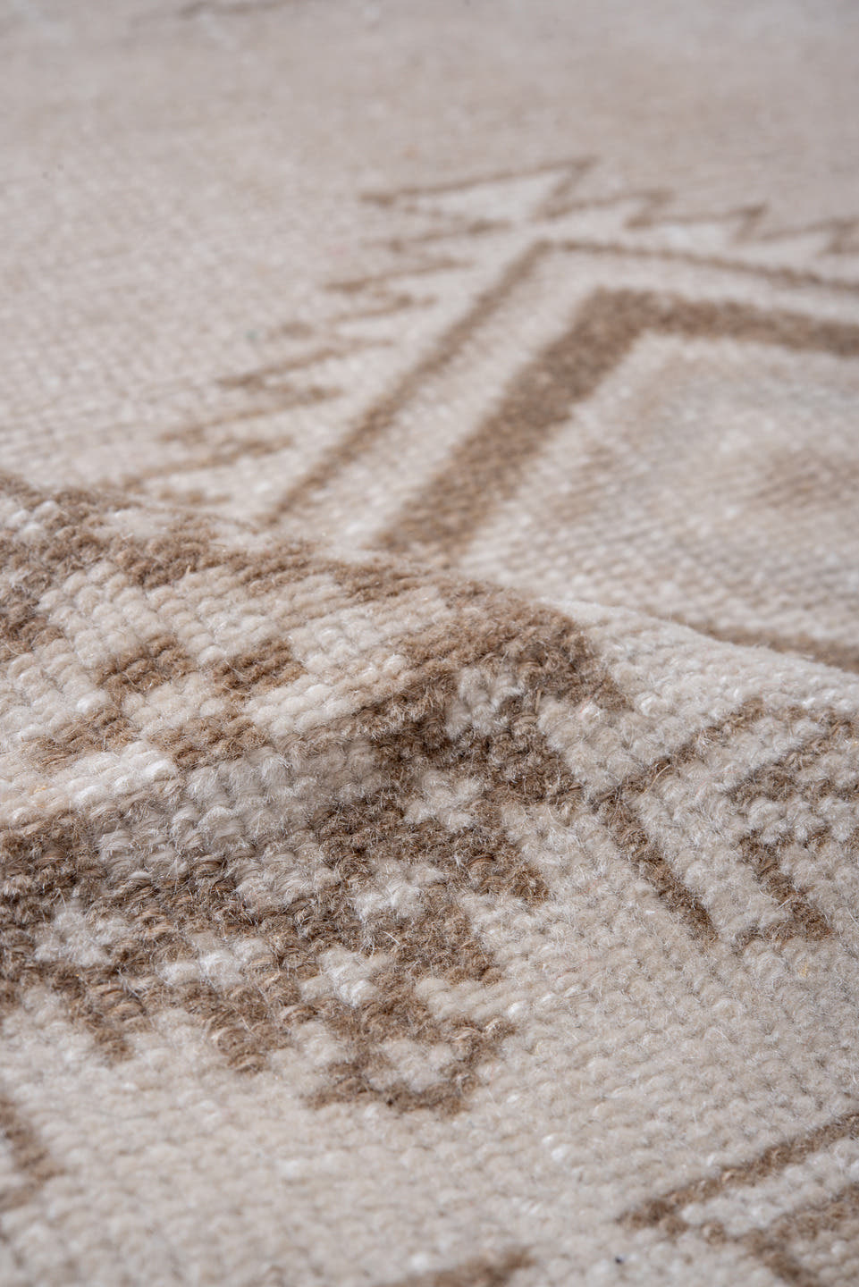 4' x 7' one-of-a-kind handmade vintage Anatolian rug. Color palette: ivory, taupe, beige, camel, light brown, gray, brown