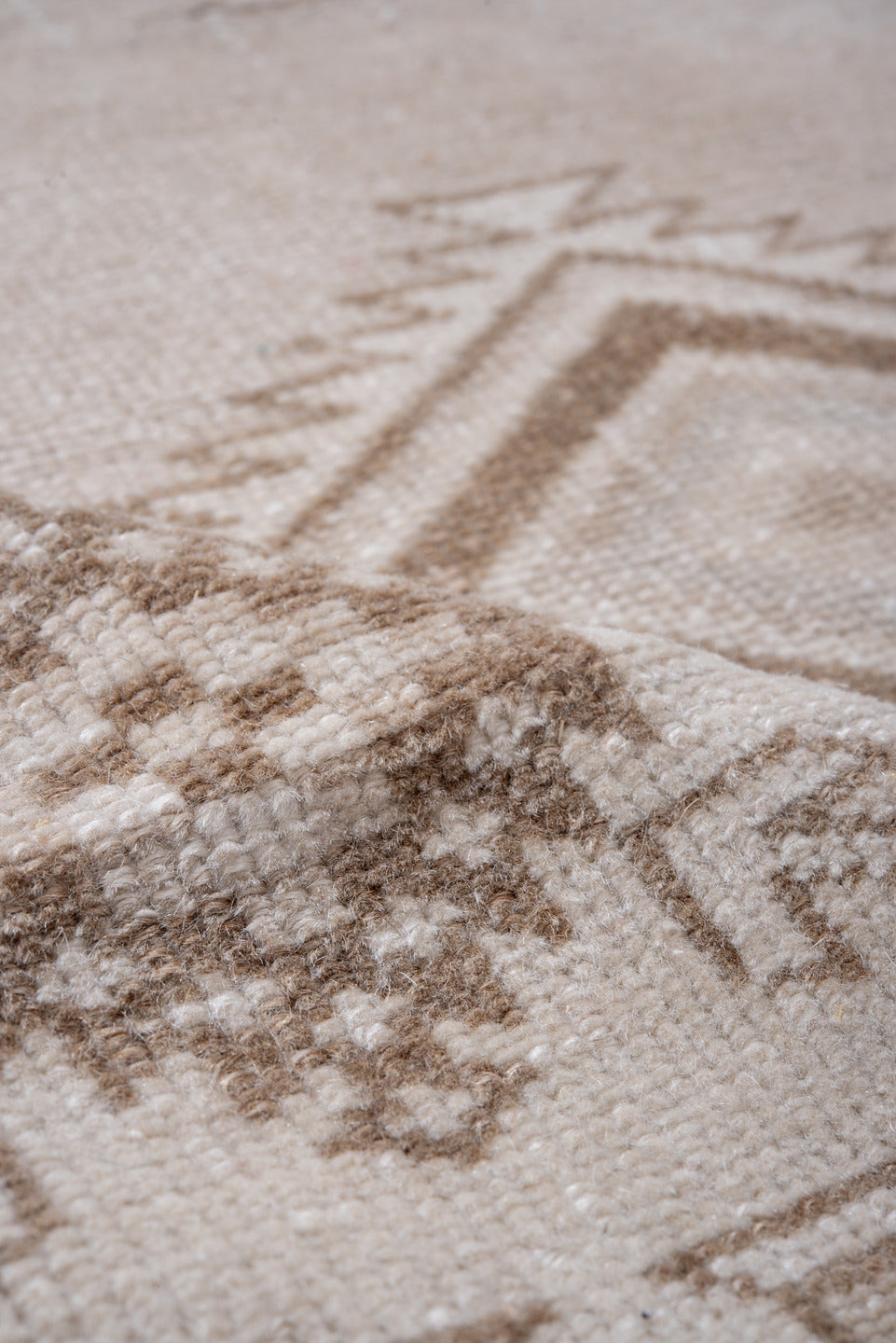 4' x 7' one-of-a-kind handmade vintage Anatolian rug. Color palette: ivory, taupe, beige, camel, light brown, gray, brown