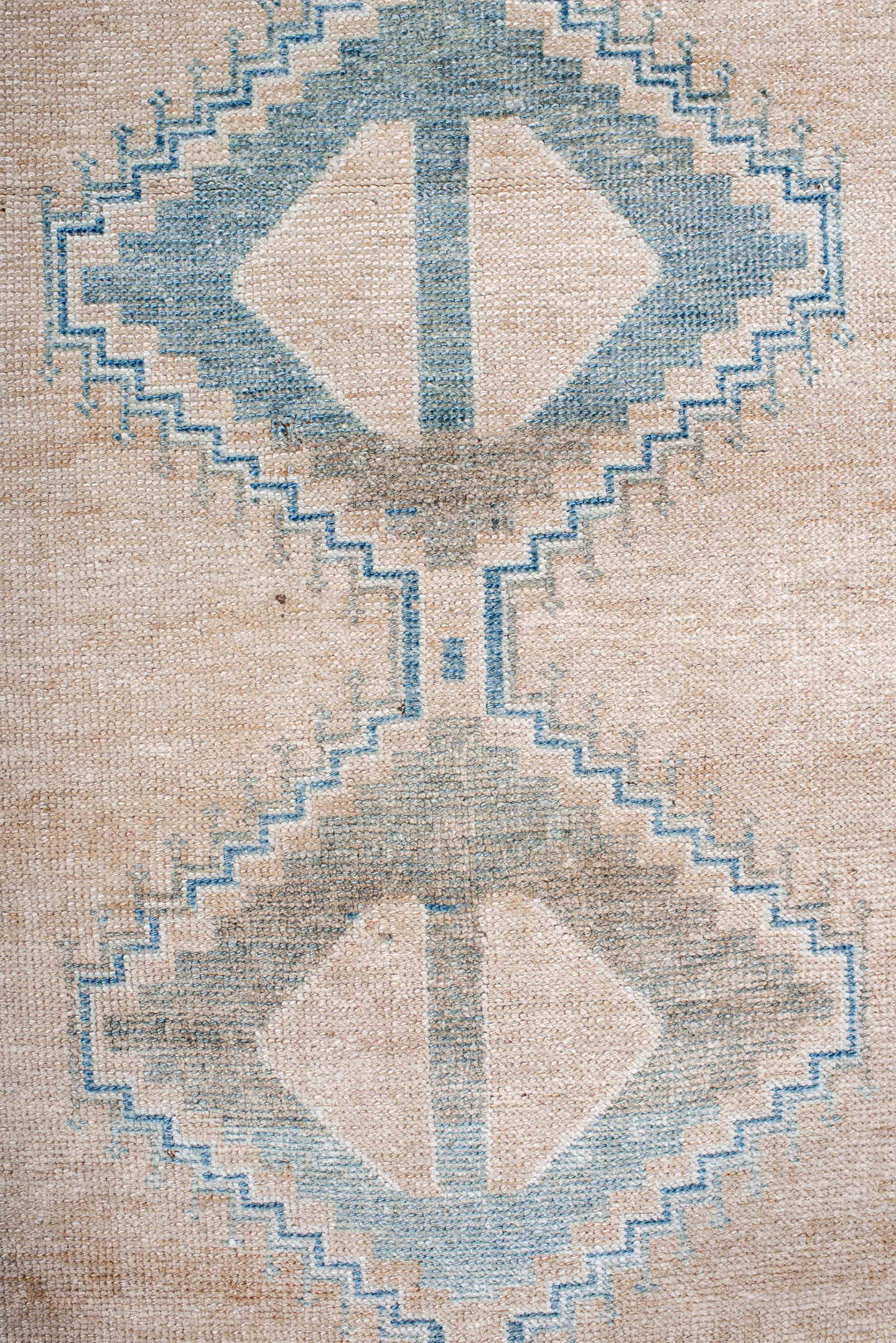 4' x 7' one-of-a-kind handmade antique Gabbe rug. Color palette: ivory, sky_blue, beige, taupe, camel, brown, light blue