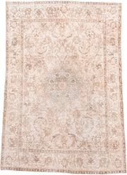 4' x 6' one-of-a-kind handmade vintage Isfahan small size rug. Color palette: ivory, beige, taupe, blush, pale blue, gray