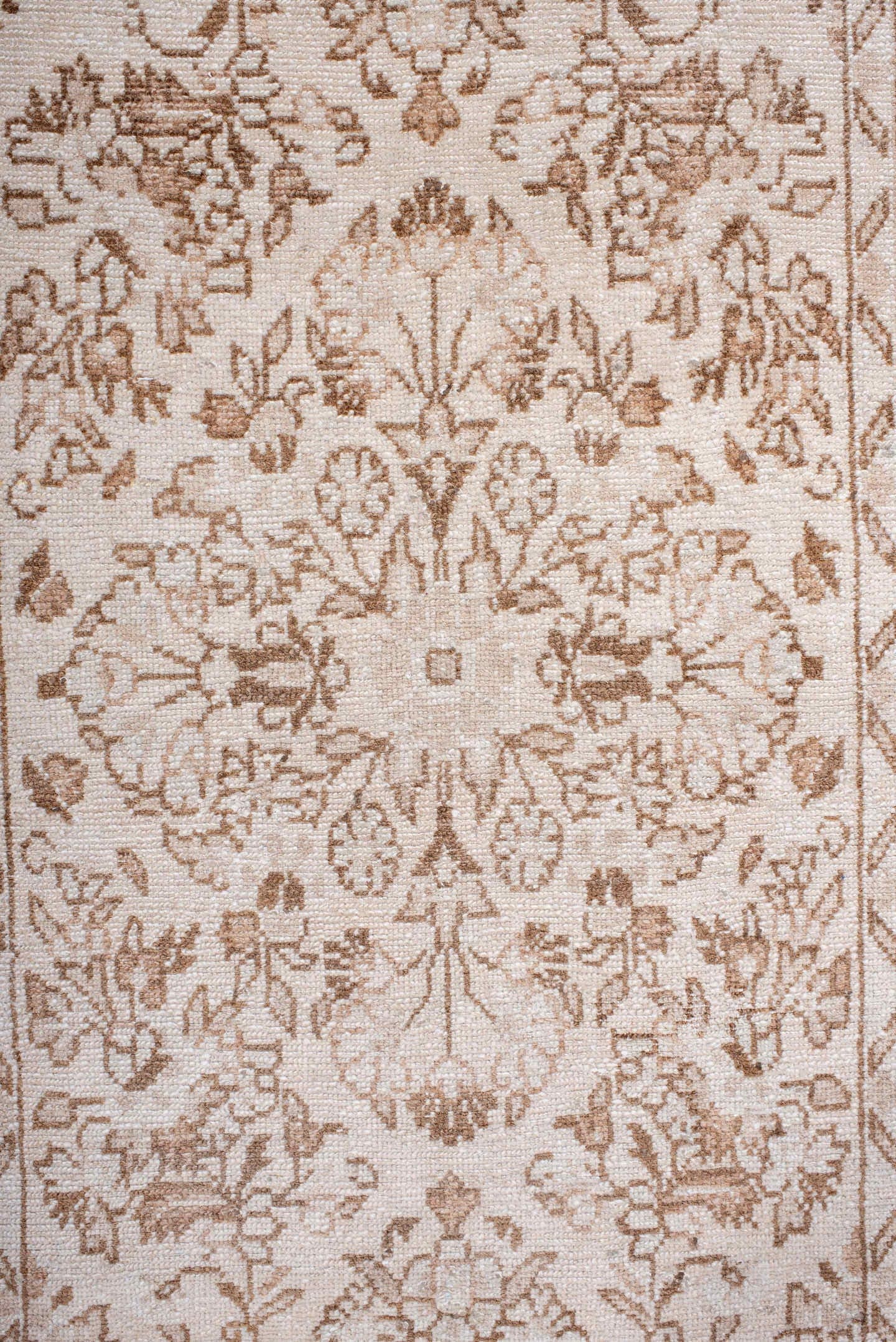 2' x 8' one-of-a-kind handmade antique Hamadan runner rug. Color palette: ivory, camel, taupe, beige, sand, gray