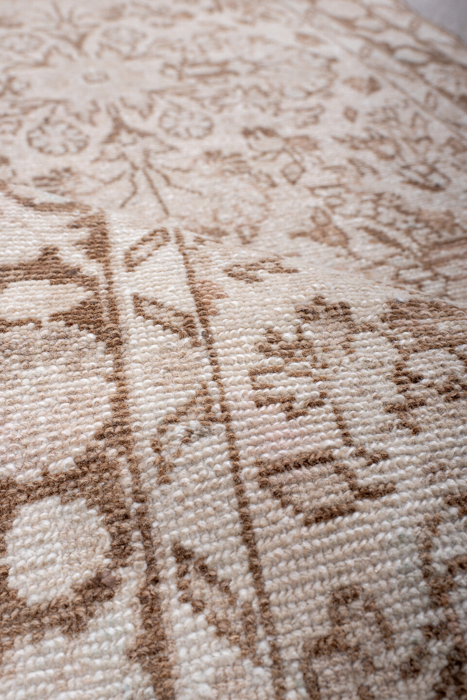 2' x 8' one-of-a-kind handmade antique Hamadan runner rug. Color palette: ivory, camel, taupe, beige, sand, gray