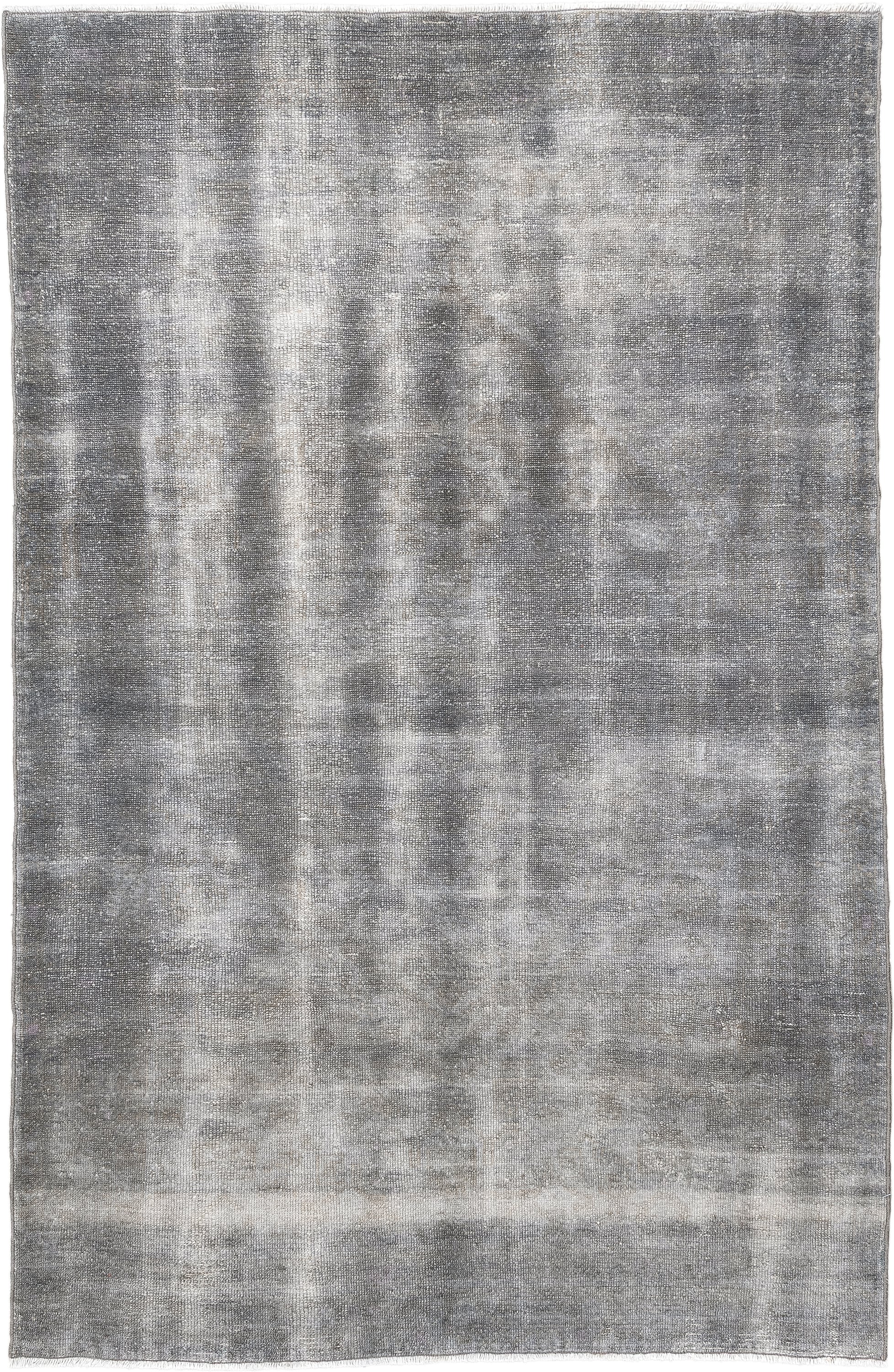4' x 6' one-of-a-kind handmade antique Hamadan rug. Color palette: gray, ivory, charcoal, taupe, silver, black, beige