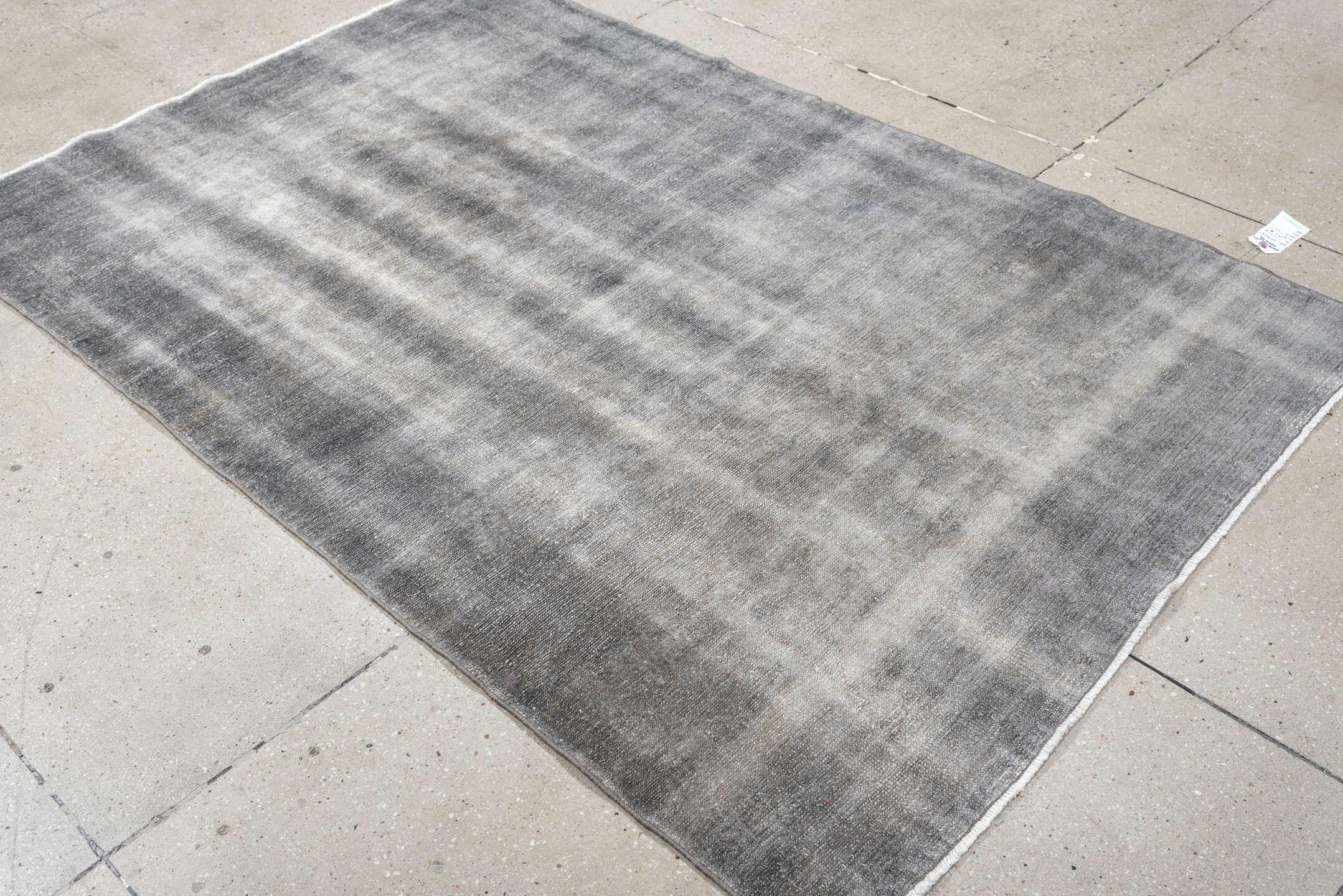 4' x 6' one-of-a-kind handmade antique Hamadan rug. Color palette: gray, ivory, charcoal, taupe, silver, black, beige