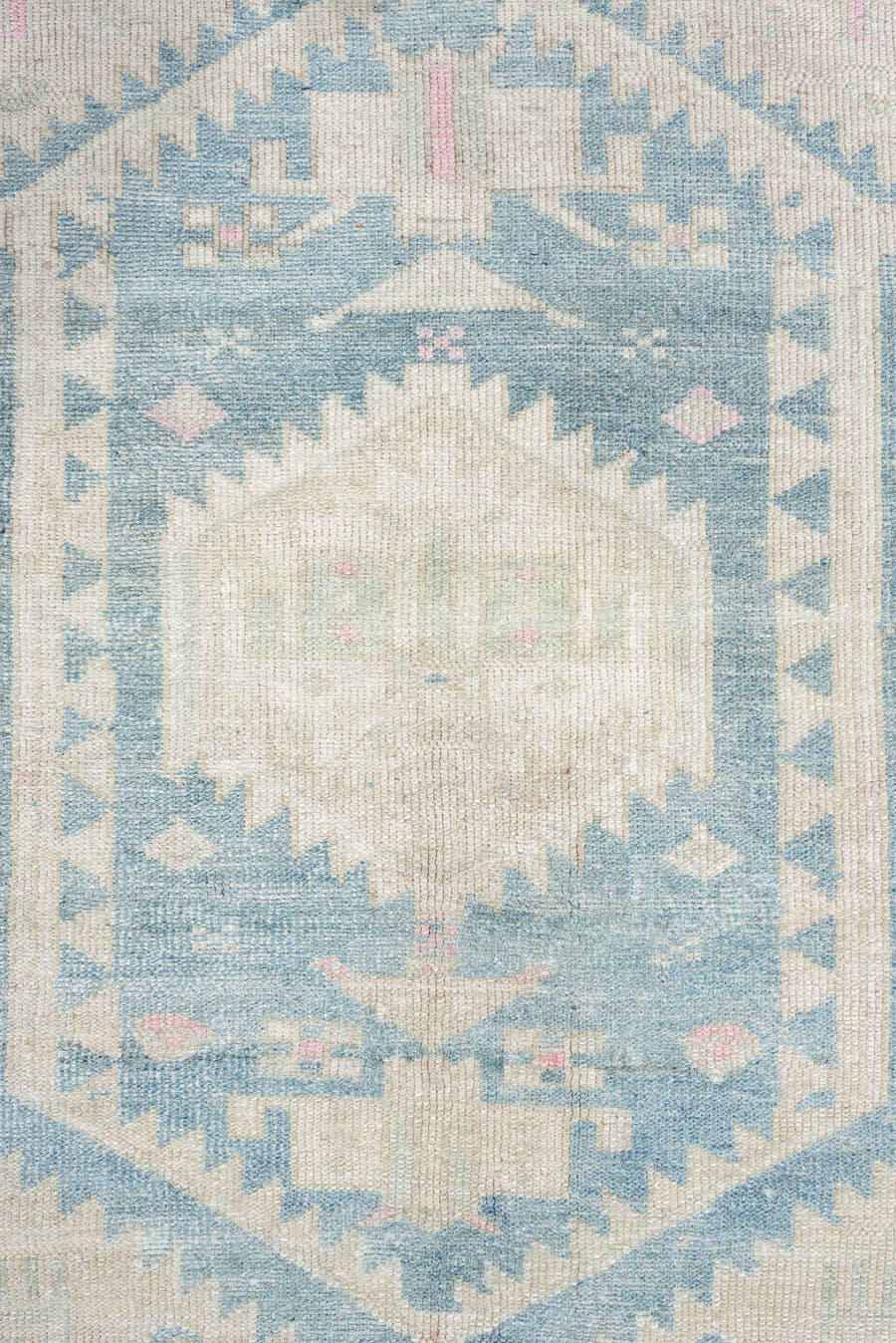 4' x 6' one-of-a-kind handmade antique Hamadan rug. Color palette: ivory, powder blue, blush, cream, pale gray, taupe