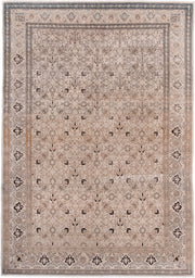 6' x 9' one-of-a-kind handmade antique Sivas medium size rug. Color palette: ivory, beige, taupe, brown, charcoal, camel