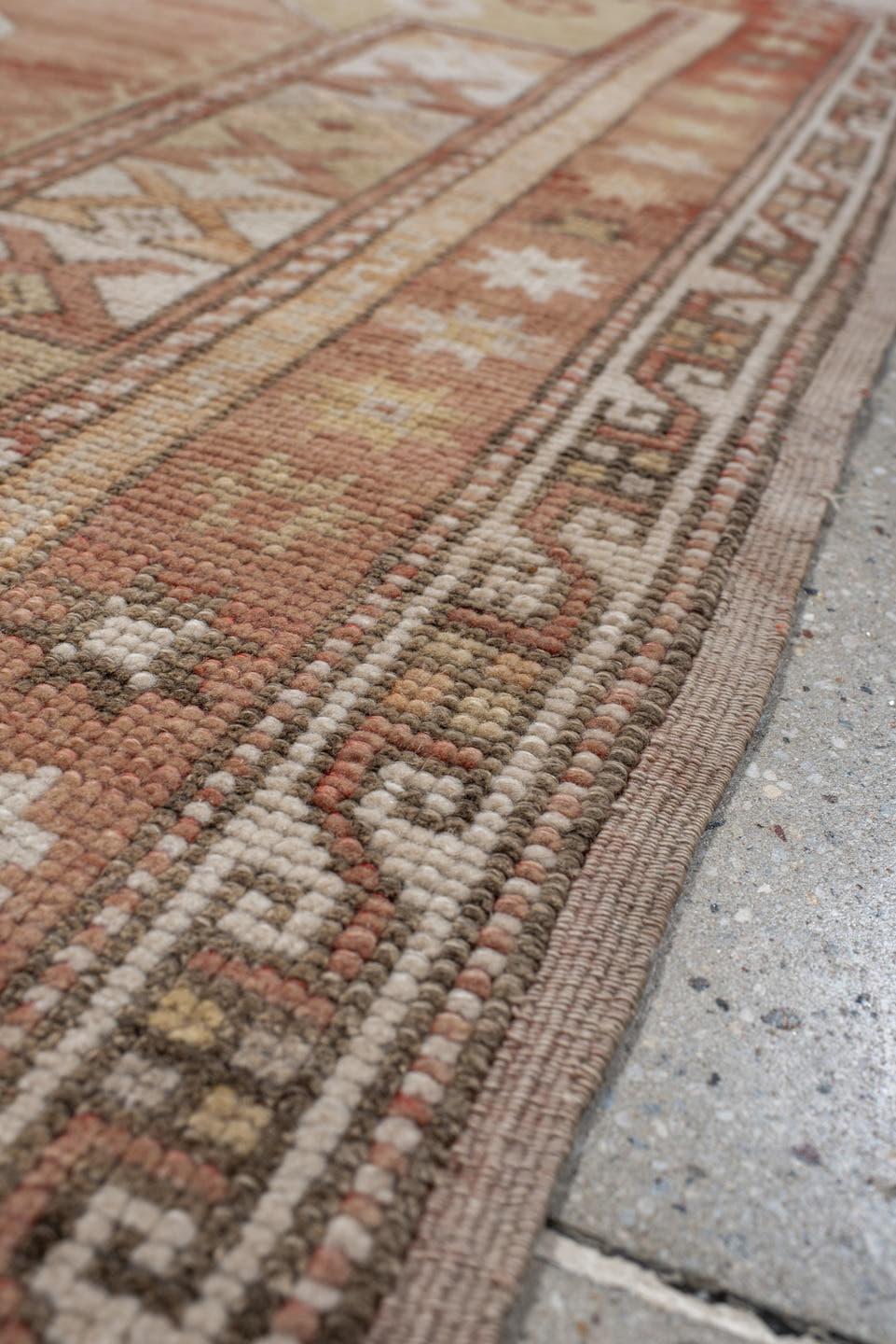 2' x 4' one-of-a-kind handmade vintage Anatolian small size rug. Color palette: ivory, terra cotta, taupe, camel, sage, rust