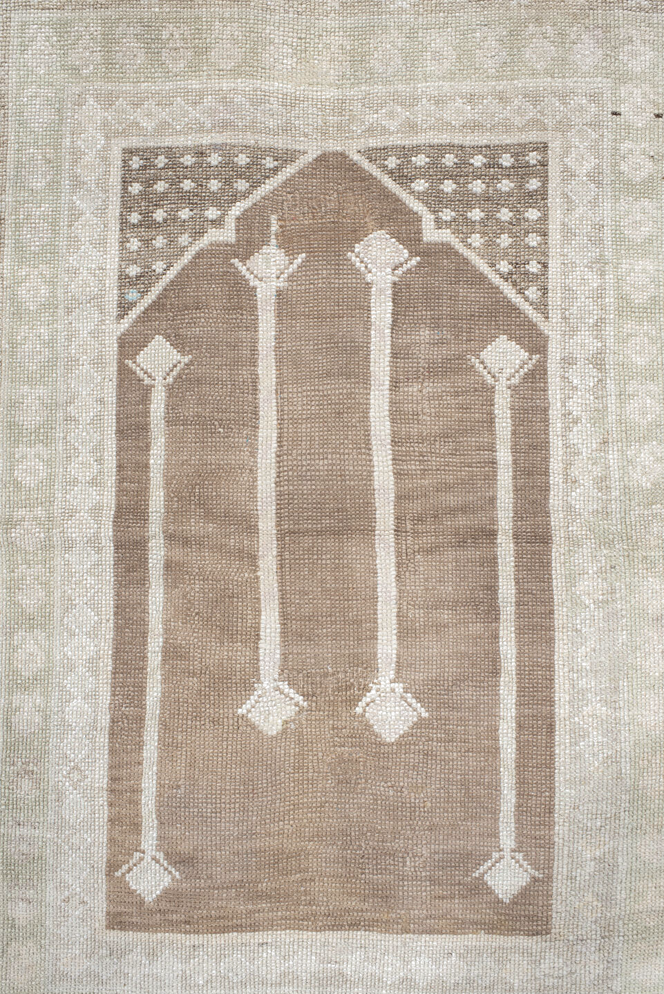 3' x 5' one-of-a-kind handmade vintage Anatolian small size rug. Color palette: gainsboro, gray, light gray, linen