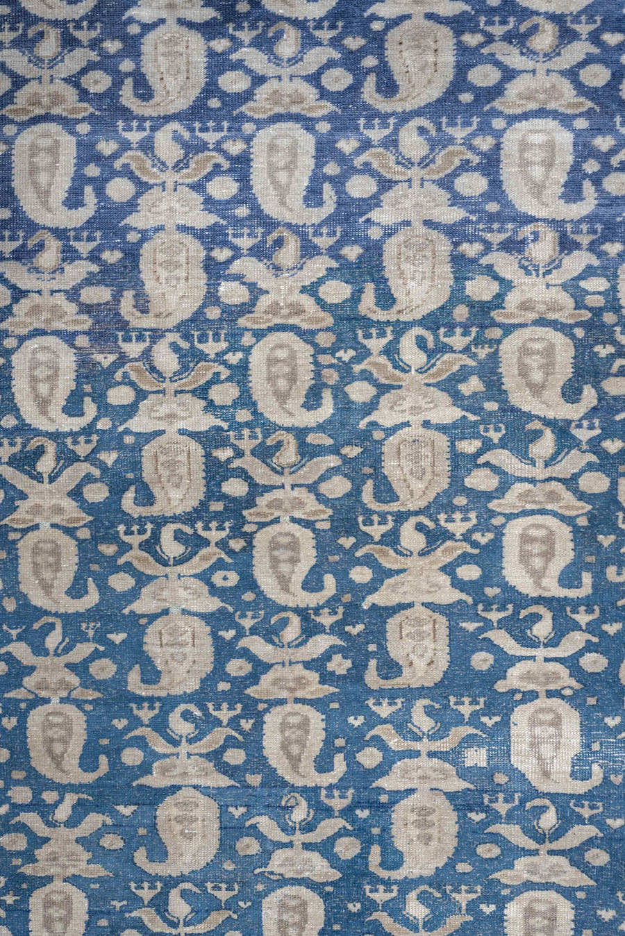 3' x 5' one-of-a-kind handmade antique Sivas small size rug. Color palette: ivory, blue, beige, blush, taupe, pink, gray