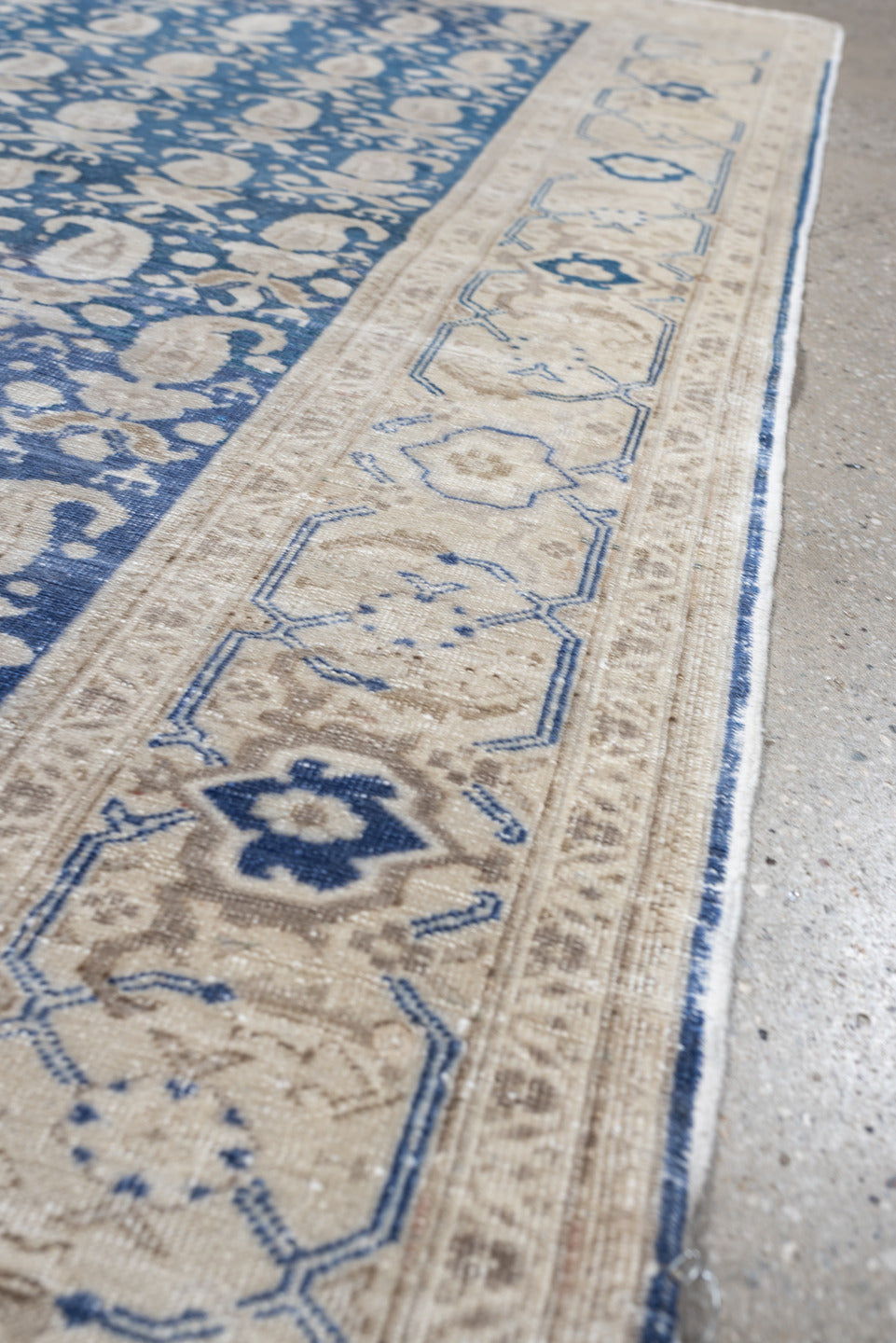 3' x 5' one-of-a-kind handmade antique Sivas small size rug. Color palette: ivory, blue, beige, blush, taupe, pink, gray