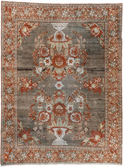 4' x 6' one-of-a-kind handmade vintage Afshar small size rug. Color palette: taupe, rust, ivory, sage, rose, terra cotta
