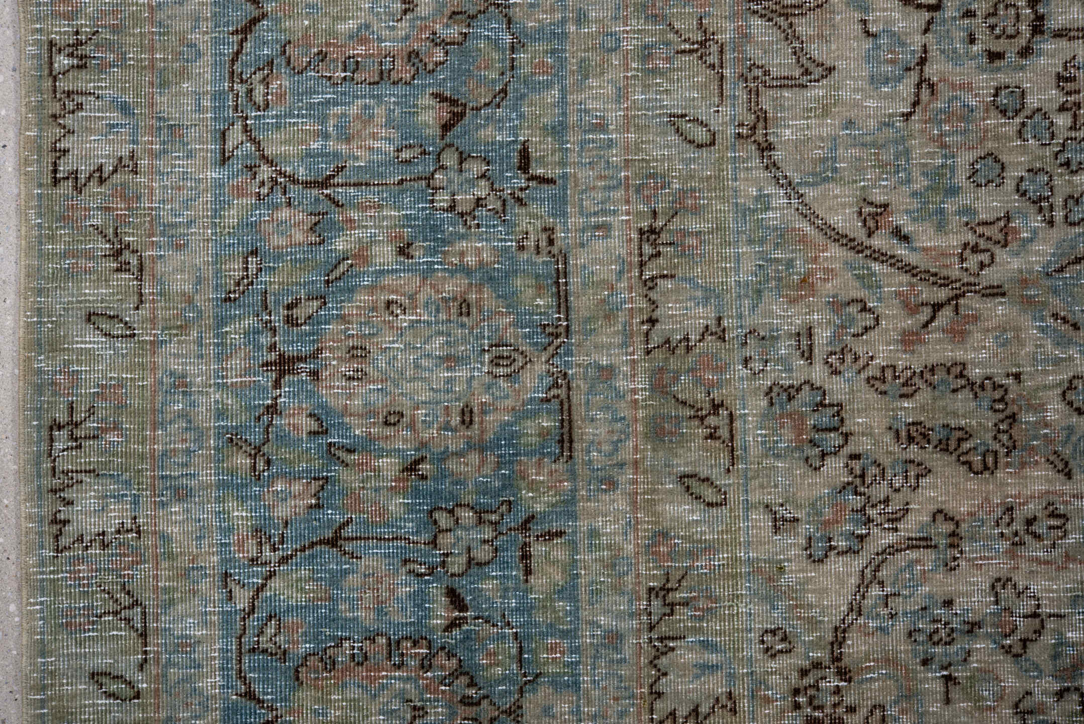 8' x 11' one-of-a-kind handmade vintage Tabriz large size rug. Color palette: blue, dark gray, dim gray, gray, light gray