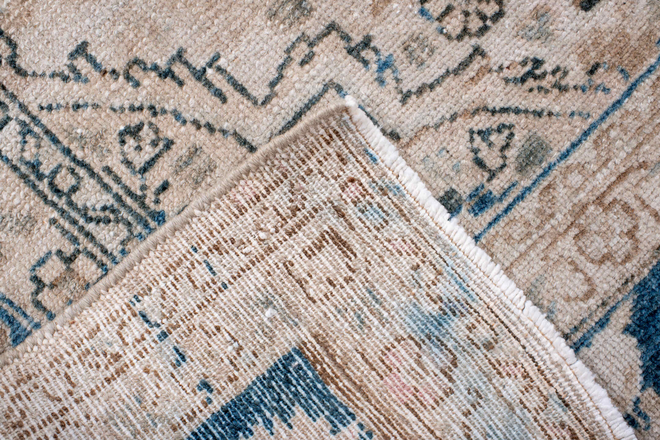 6' x 9' one-of-a-kind handmade antique Hamadan medium size rug. Color palette: ivory, sky_blue, beige, taupe, slate, cream