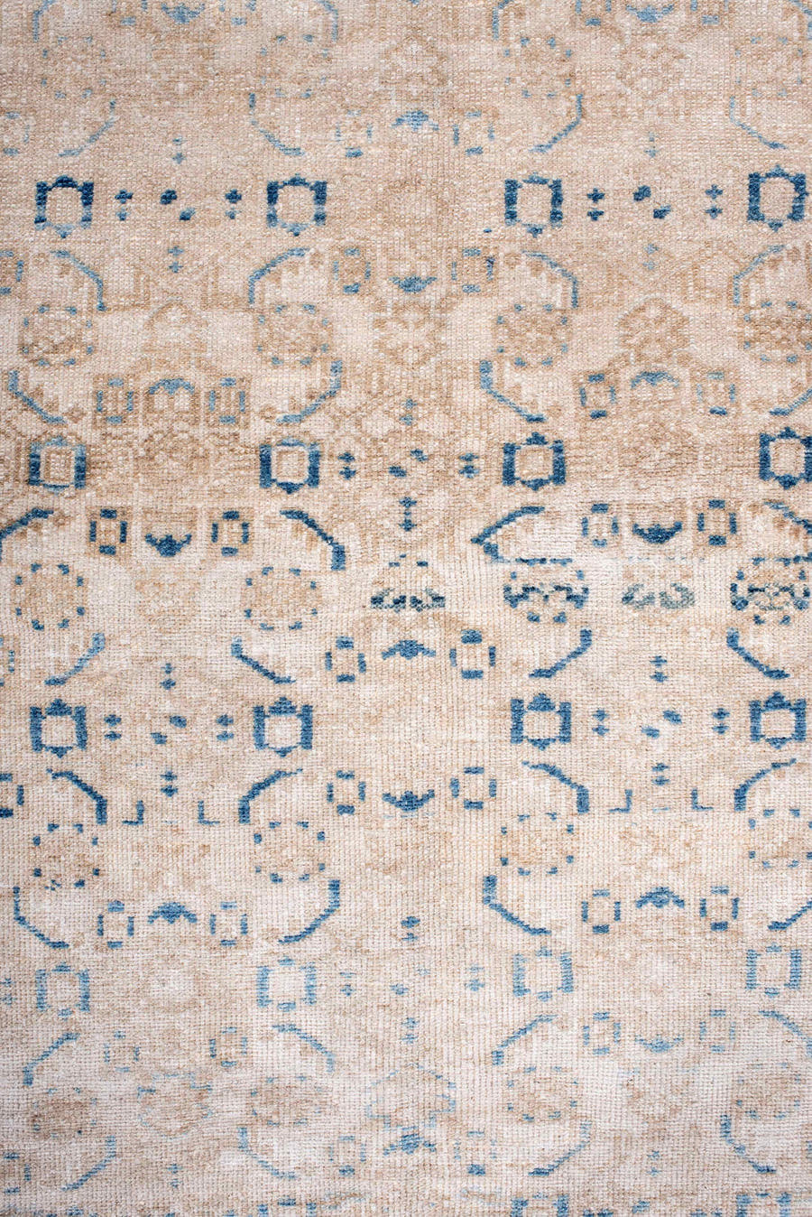 4' x 6' one-of-a-kind handmade antique Hamadan small size rug. Color palette: ivory, beige, sky_blue, taupe, camel