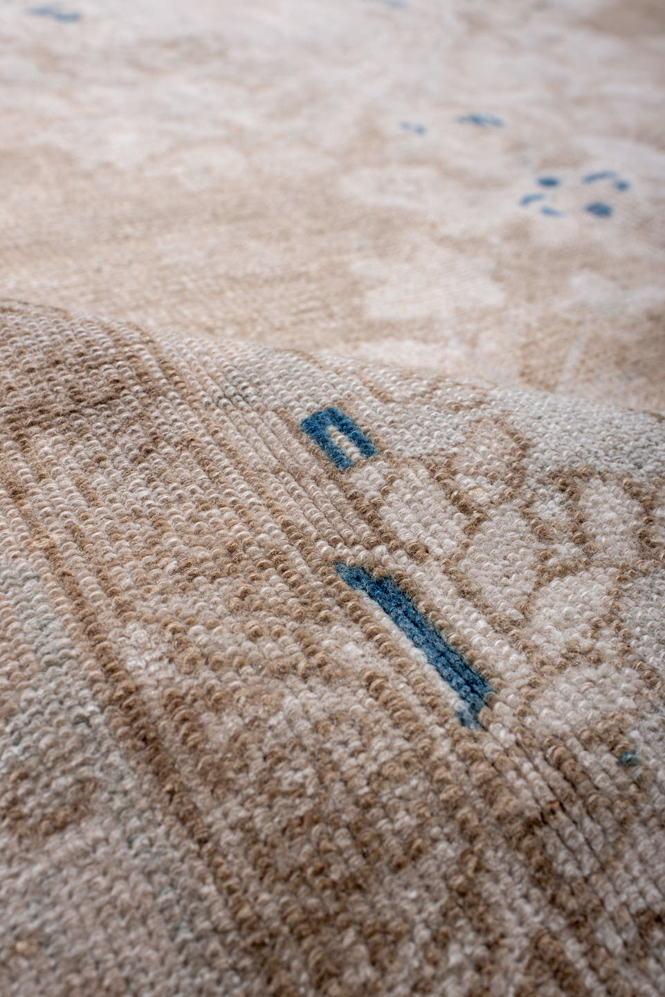 5' x 8' one-of-a-kind handmade antique Hamadan medium size rug. Color palette: ivory, taupe, beige, cobalt, cream, gray