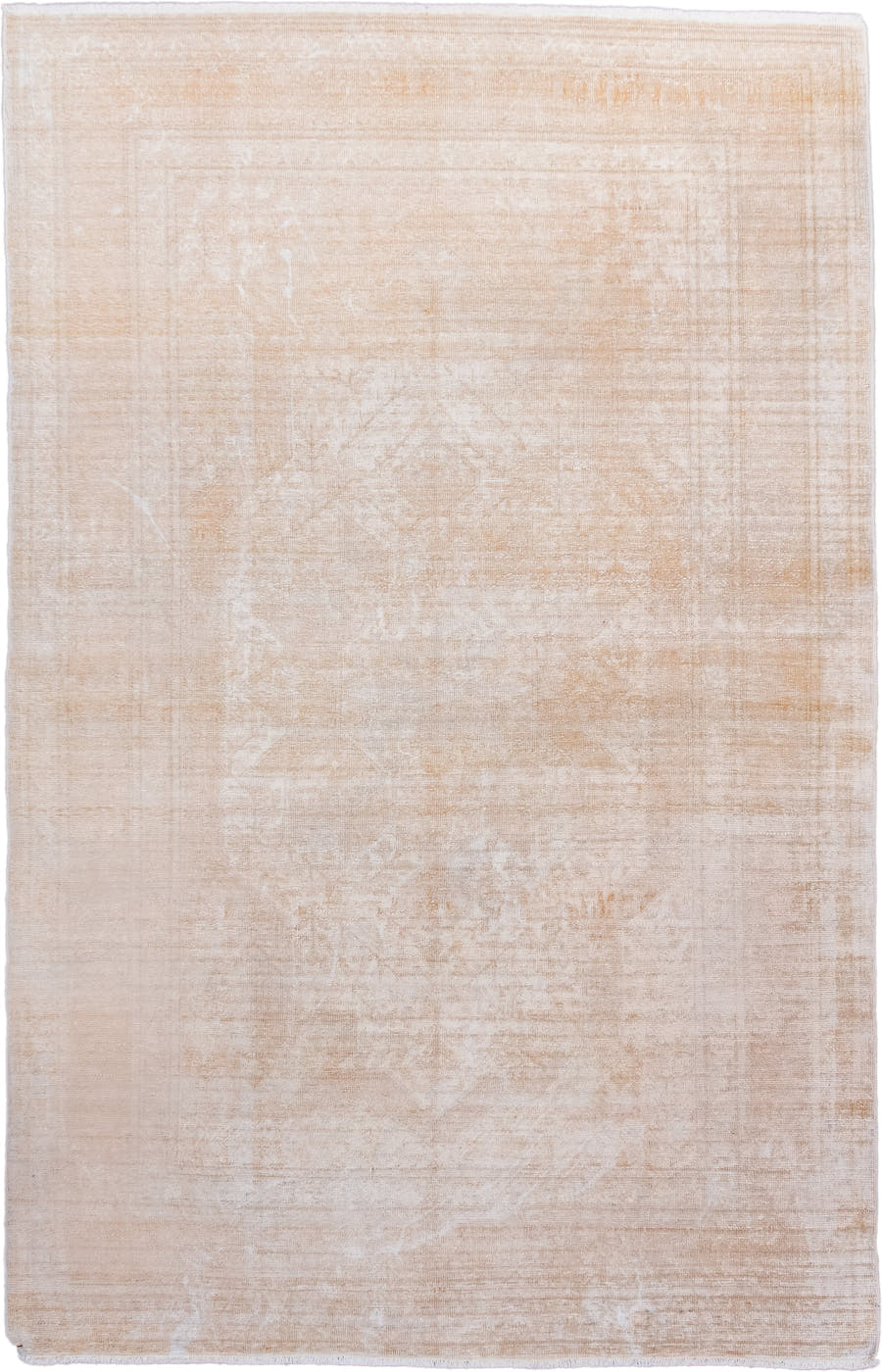 4' x 6' one-of-a-kind handmade antique Kaisary small size rug. Color palette: ivory, cream, sand, beige, taupe, gray