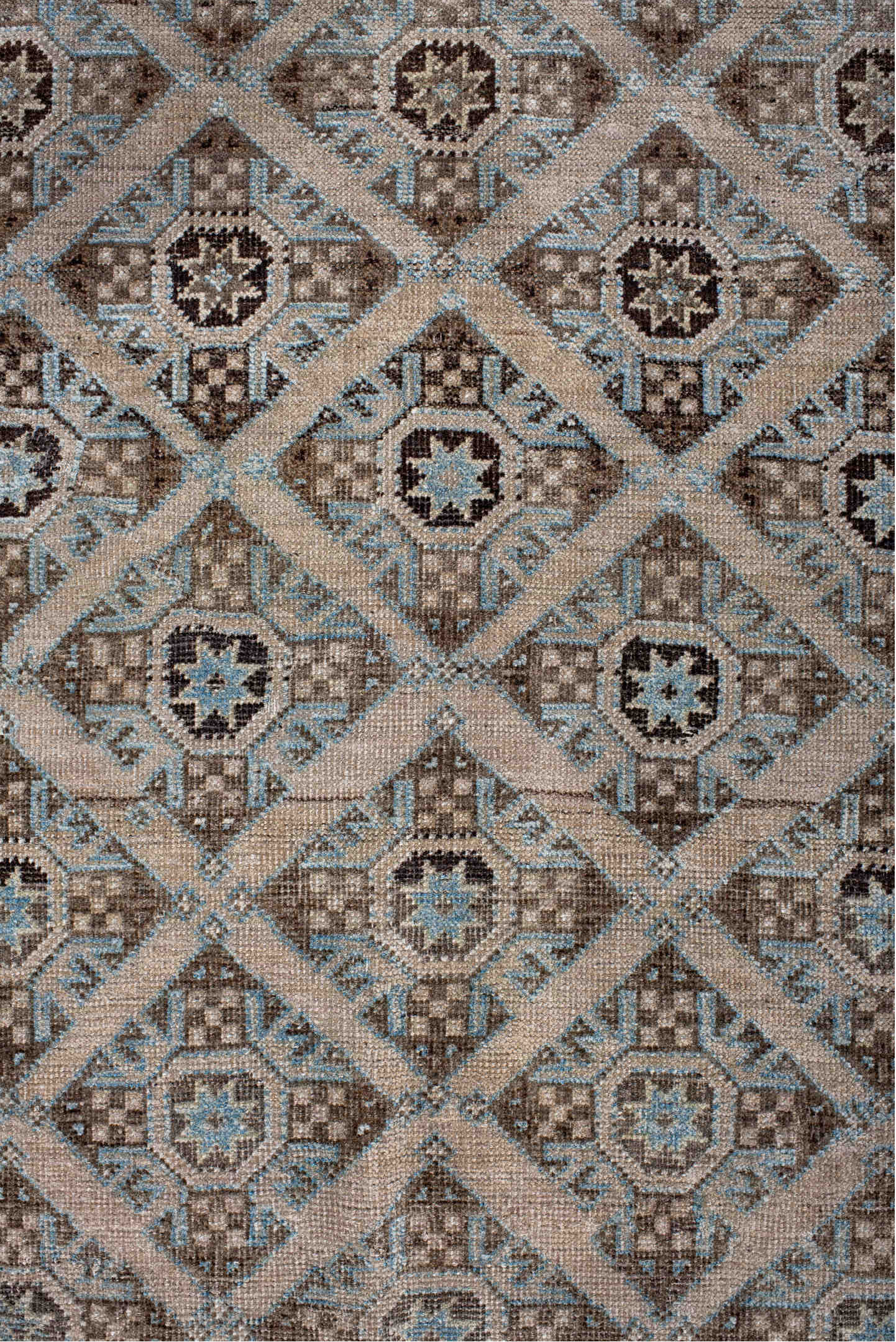 3' x 5' one-of-a-kind handmade vintage Belouch small size rug. Color palette: black, blue, charcoal, dark gray, dim gray