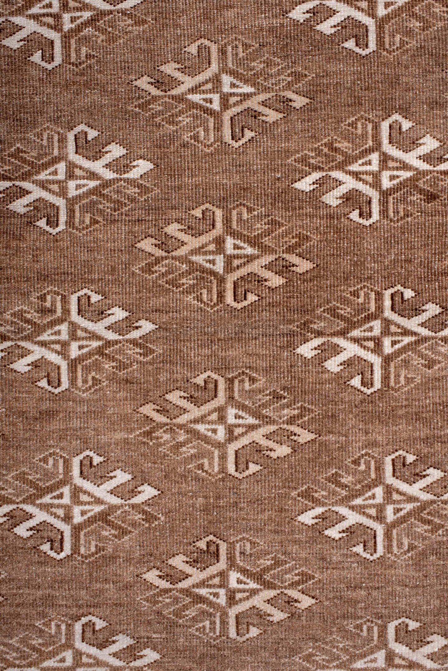 3' x 5' one-of-a-kind handmade antique Bokara small size rug. Color palette: camel, ivory, taupe, brown, beige, gray