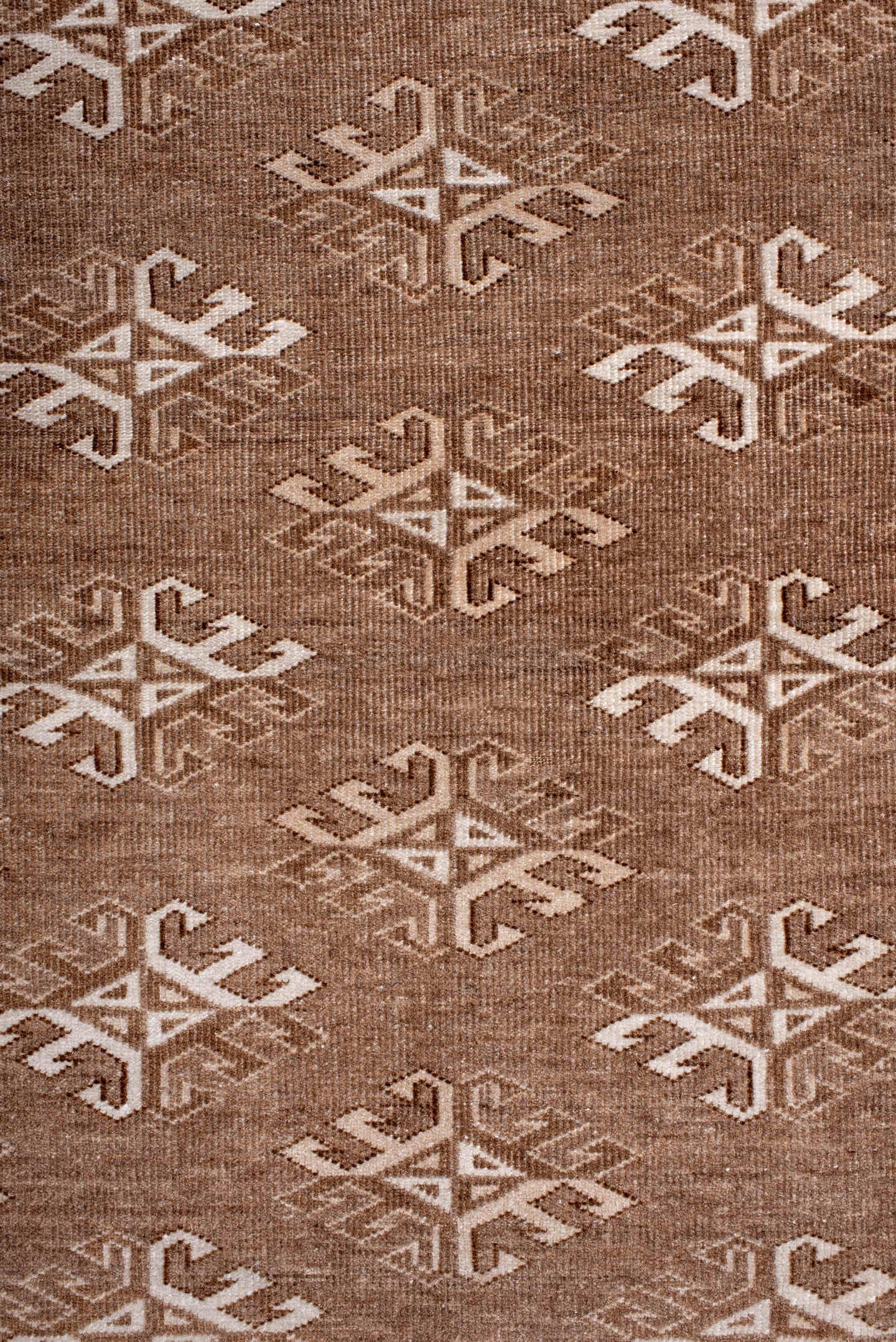 3' x 5' one-of-a-kind handmade antique Bokara small size rug. Color palette: camel, ivory, taupe, brown, beige, gray
