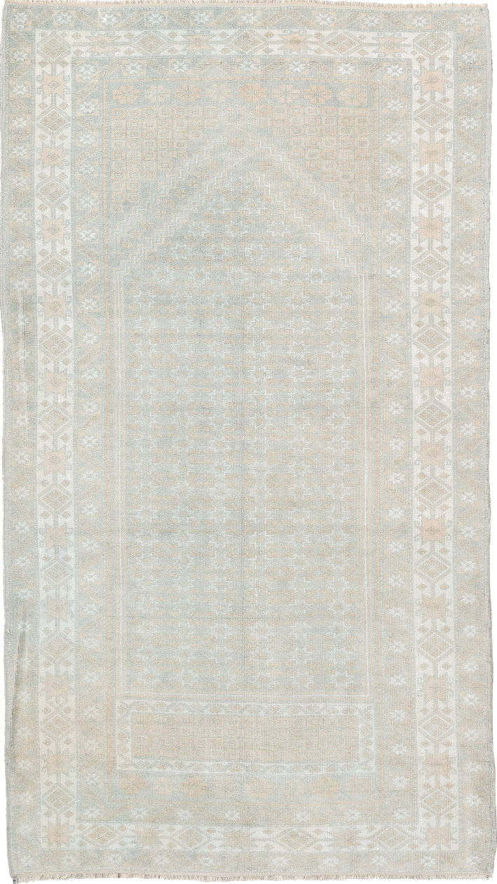 3' x 6' one-of-a-kind handmade vintage Anatolian small size rug. Color palette: dark gray, gainsboro, gray, light gray