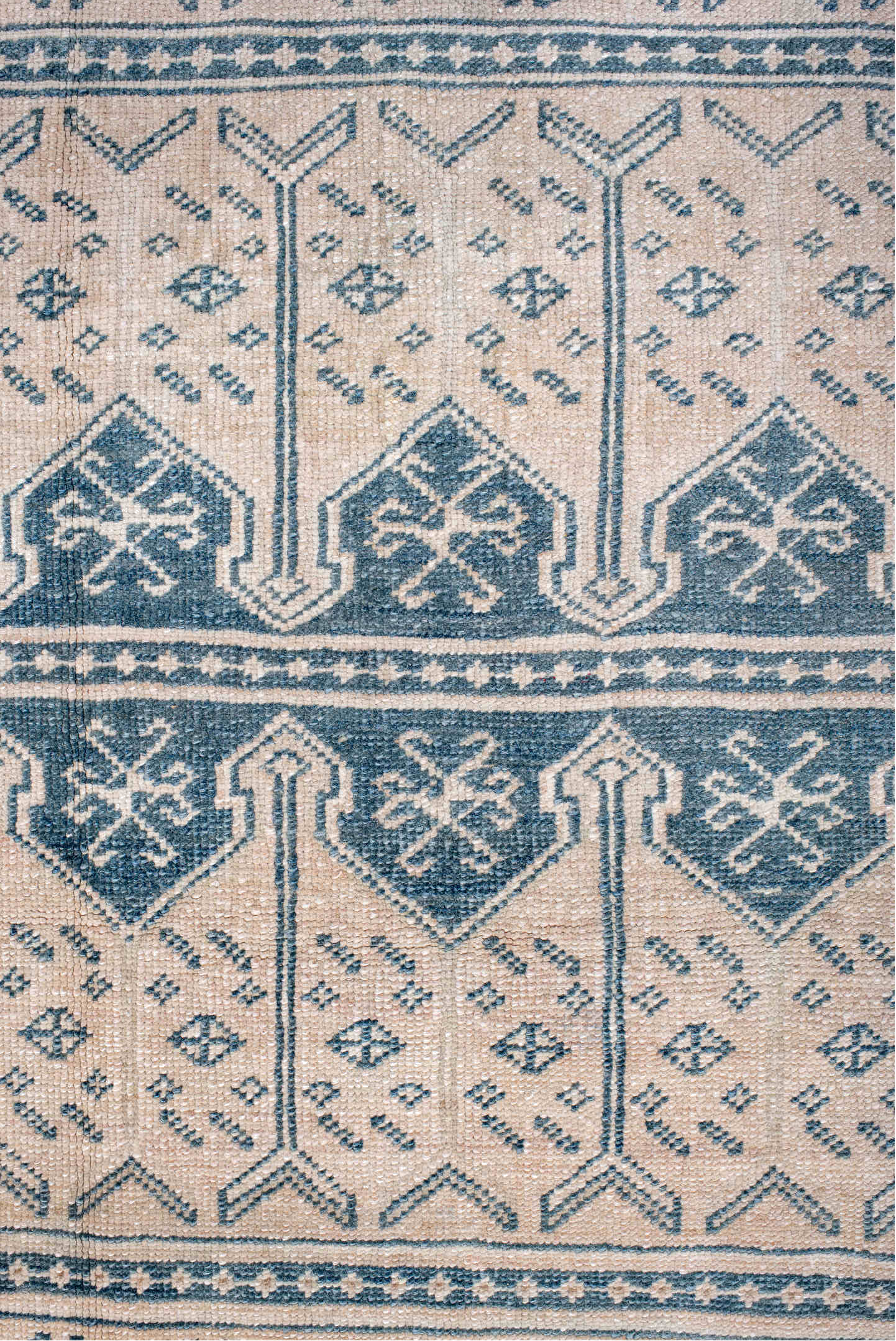 3' x 6' one-of-a-kind handmade vintage Anatolian small size rug. Color palette: antiquewhite, arapawa, black, blue, charcoal