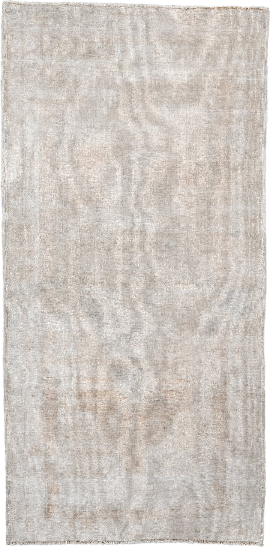 3' x 6' one-of-a-kind handmade antique Anatolian runner rug. Color palette: ivory, taupe, cream, beige, stone gray, gray