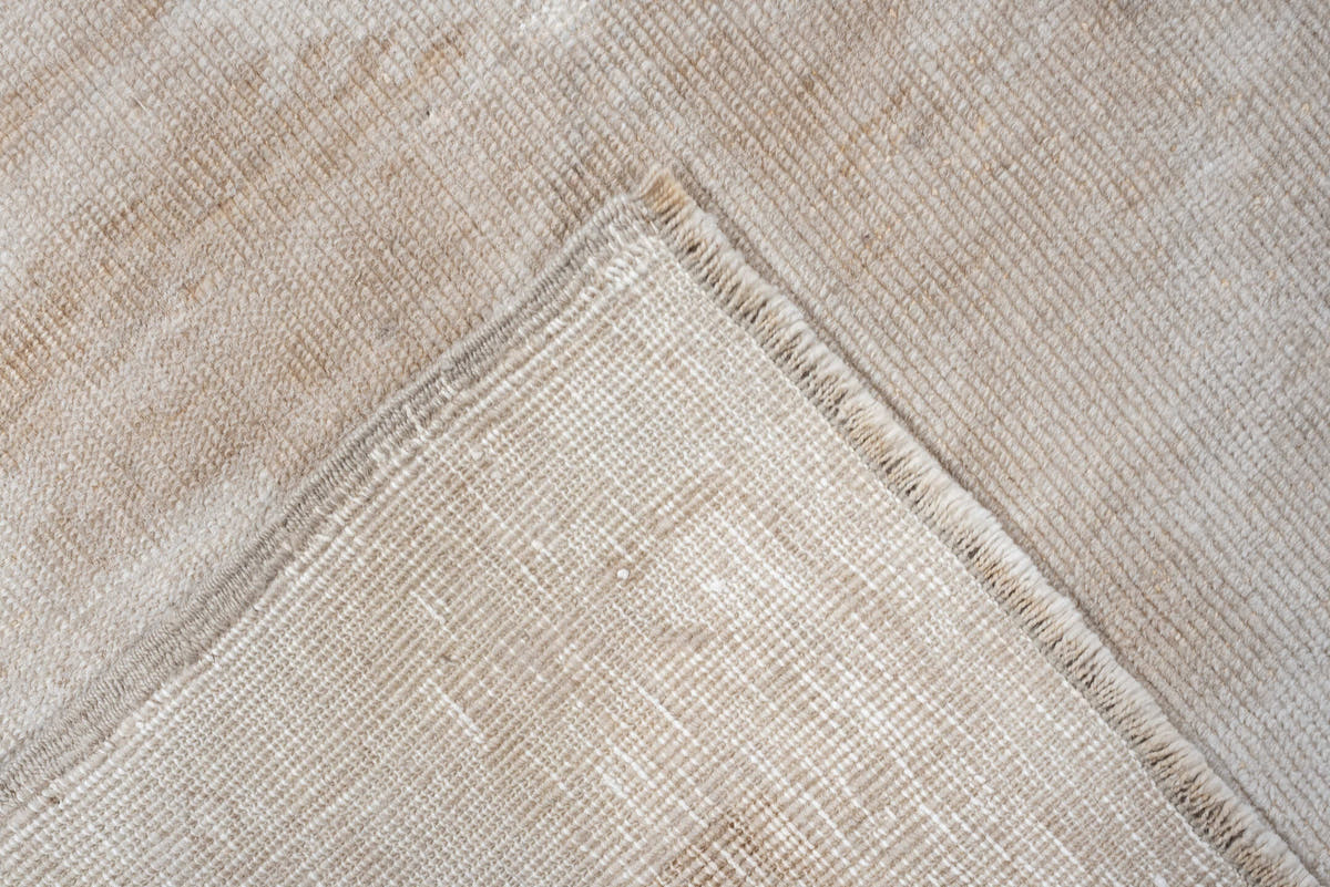 3' x 6' one-of-a-kind handmade antique Anatolian runner rug. Color palette: ivory, taupe, cream, beige, stone gray, gray