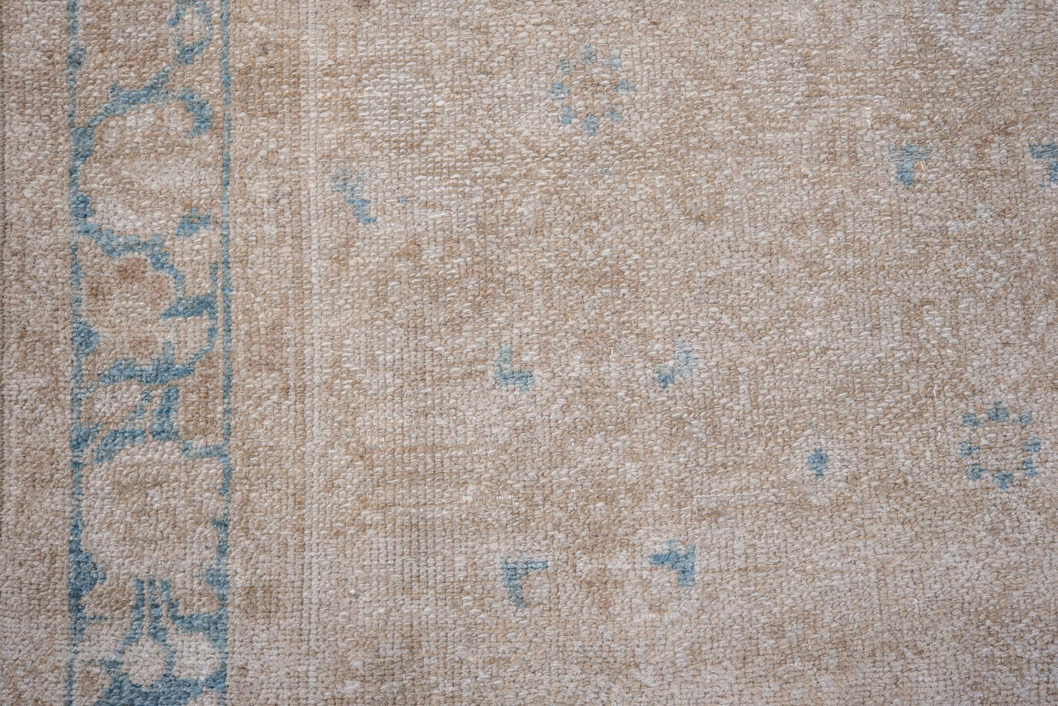 3' x 6' one-of-a-kind handmade vintage Hamadan small size rug. Color palette: beige, ivory, pale blue, taupe, cream