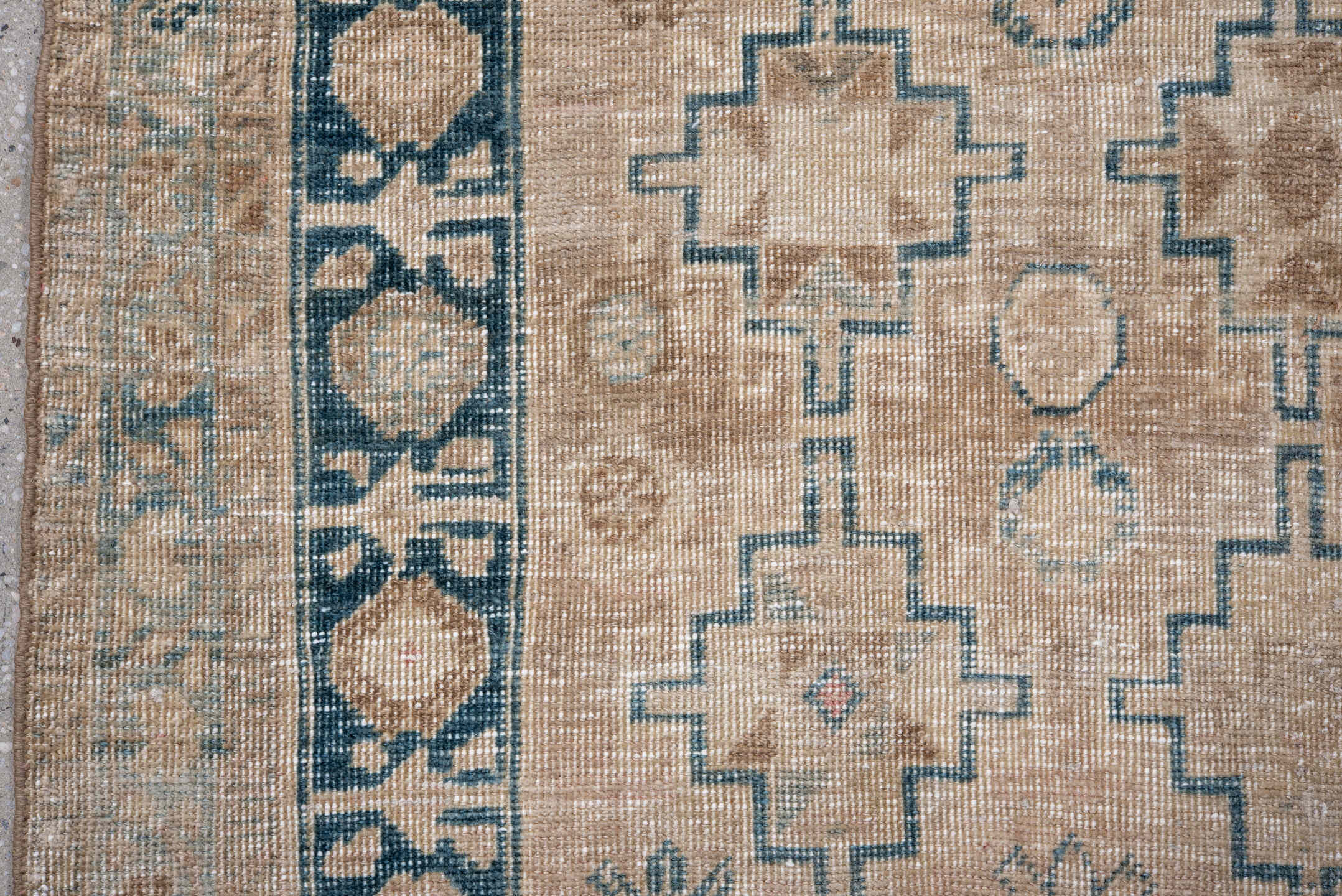 3' x 5' one-of-a-kind handmade vintage Tabriz small size rug. Color palette: alice blue, arapawa, black, blue, brown