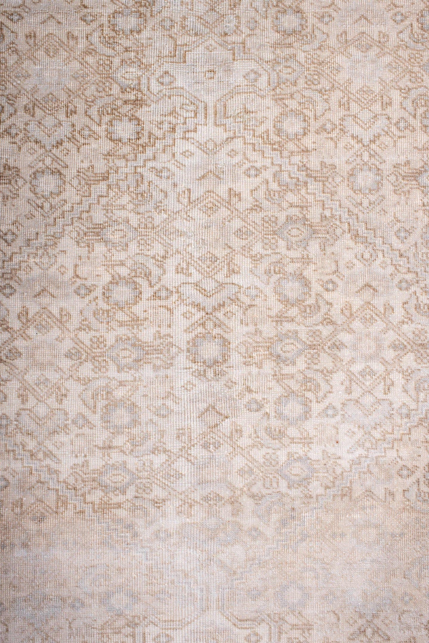 6' x 8' one-of-a-kind handmade antique Tabriz medium size rug. Color palette: ivory, beige, taupe, camel, cream, gray