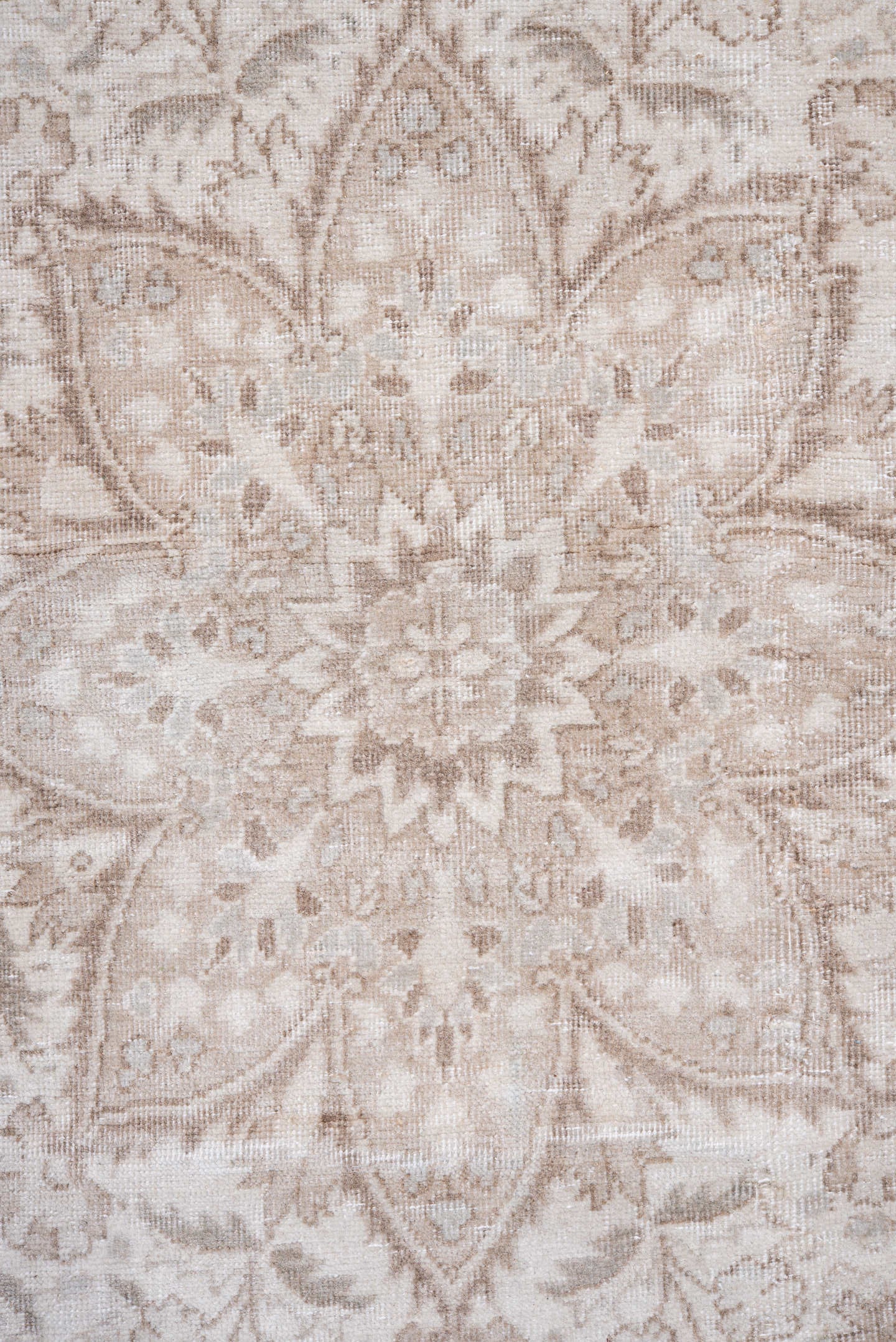 8' x 13' one-of-a-kind handmade vintage Tabriz large size rug. Color palette: ivory, beige, taupe, cream, sand, gray
