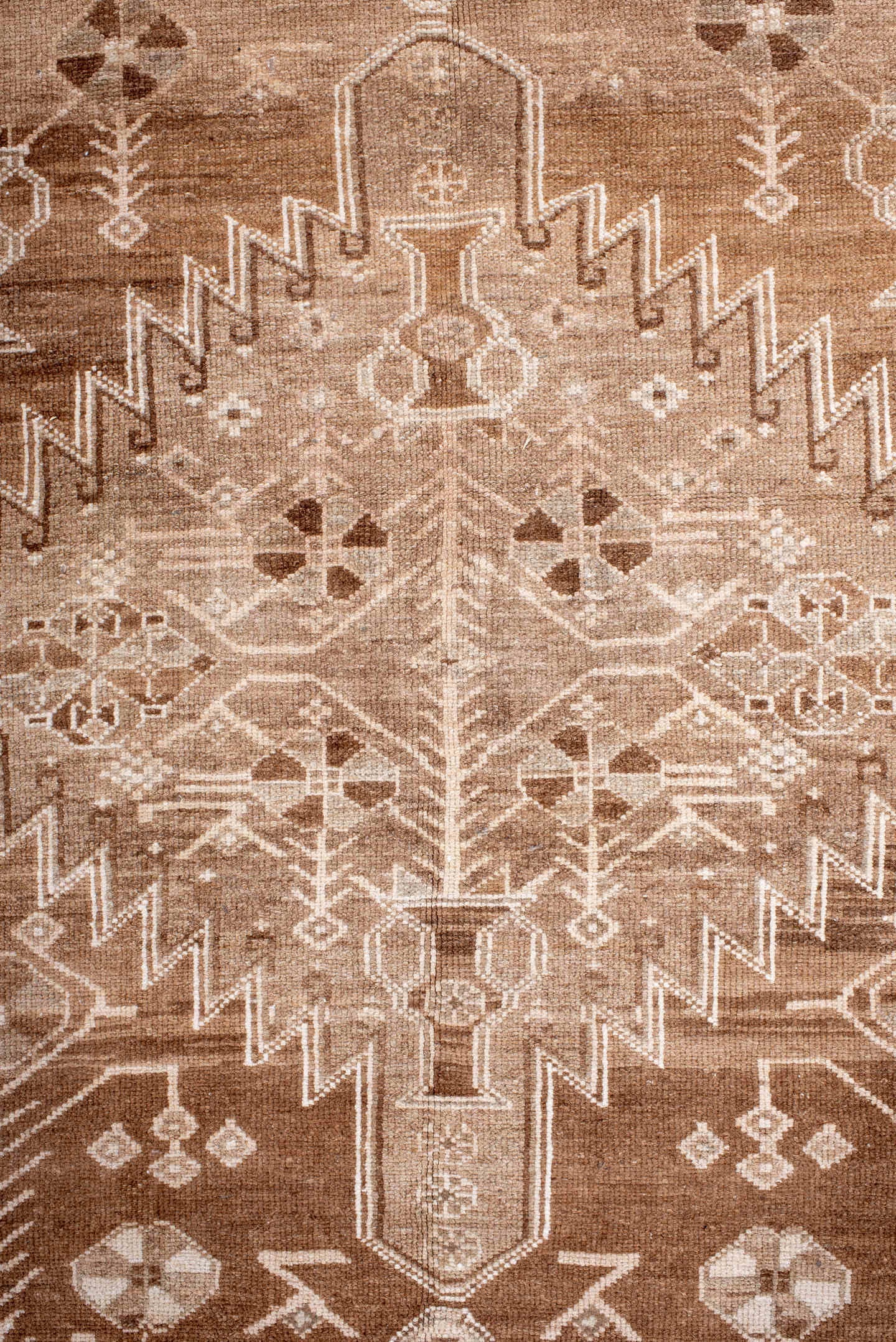 5' x 9' one-of-a-kind handmade antique Hamadan medium size rug. Color palette: brown, ivory, taupe, camel, beige, gray
