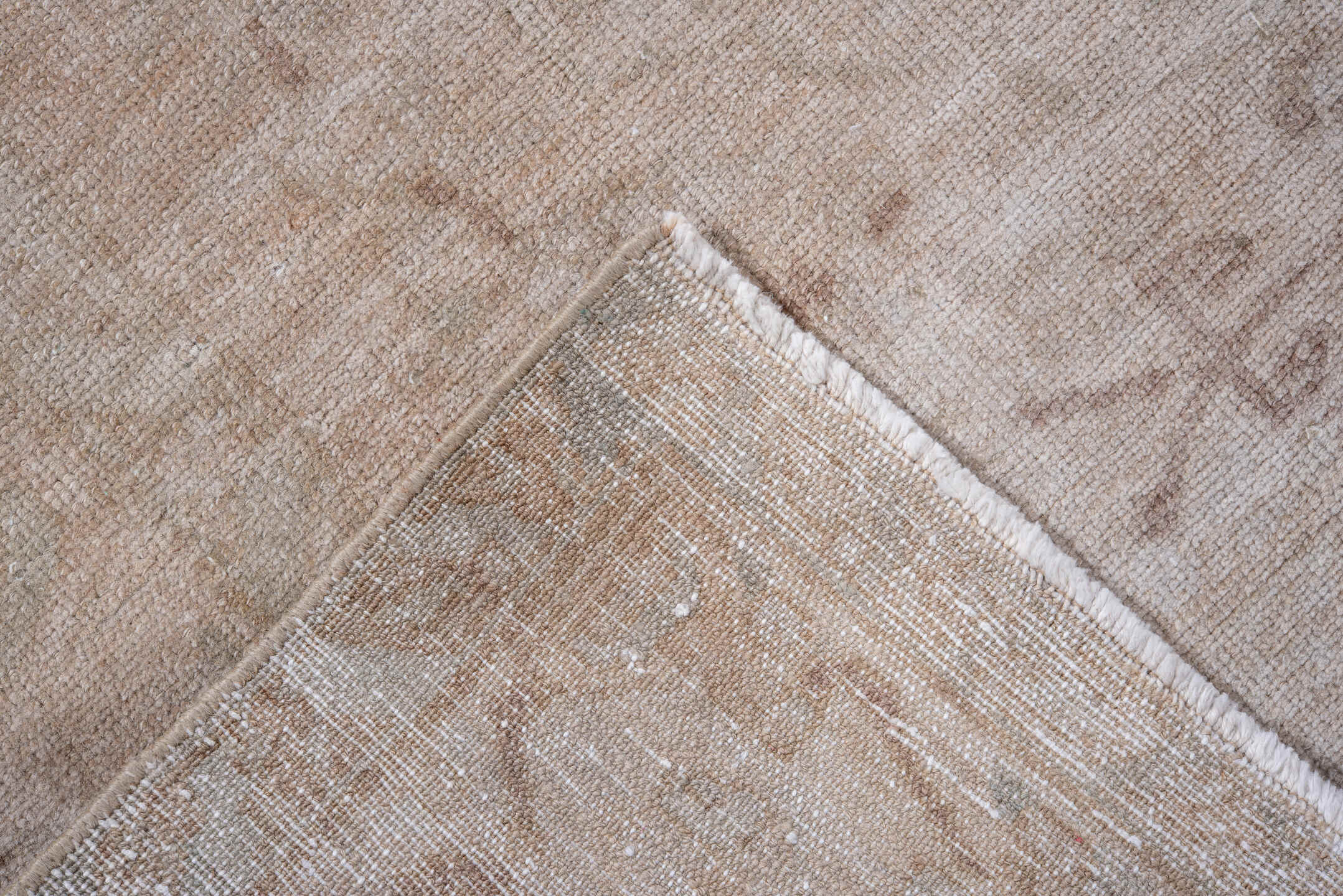 3' x 6' one-of-a-kind handmade vintage Hamadan rug. Color palette: beige, ivory, taupe, camel, sage, blush, gray, green