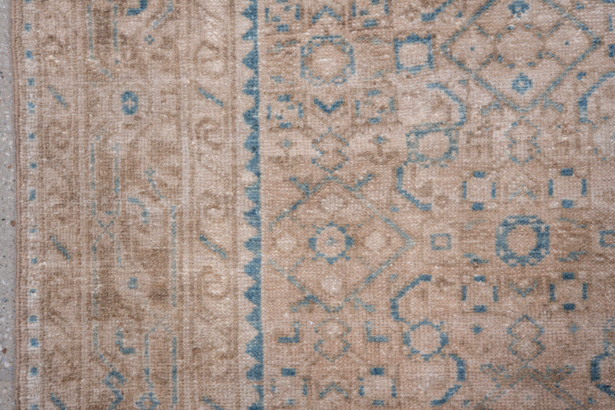 5' x 7' one-of-a-kind handmade vintage Hamadan rug. Color palette: ivory, beige, light blue, taupe, camel, gray