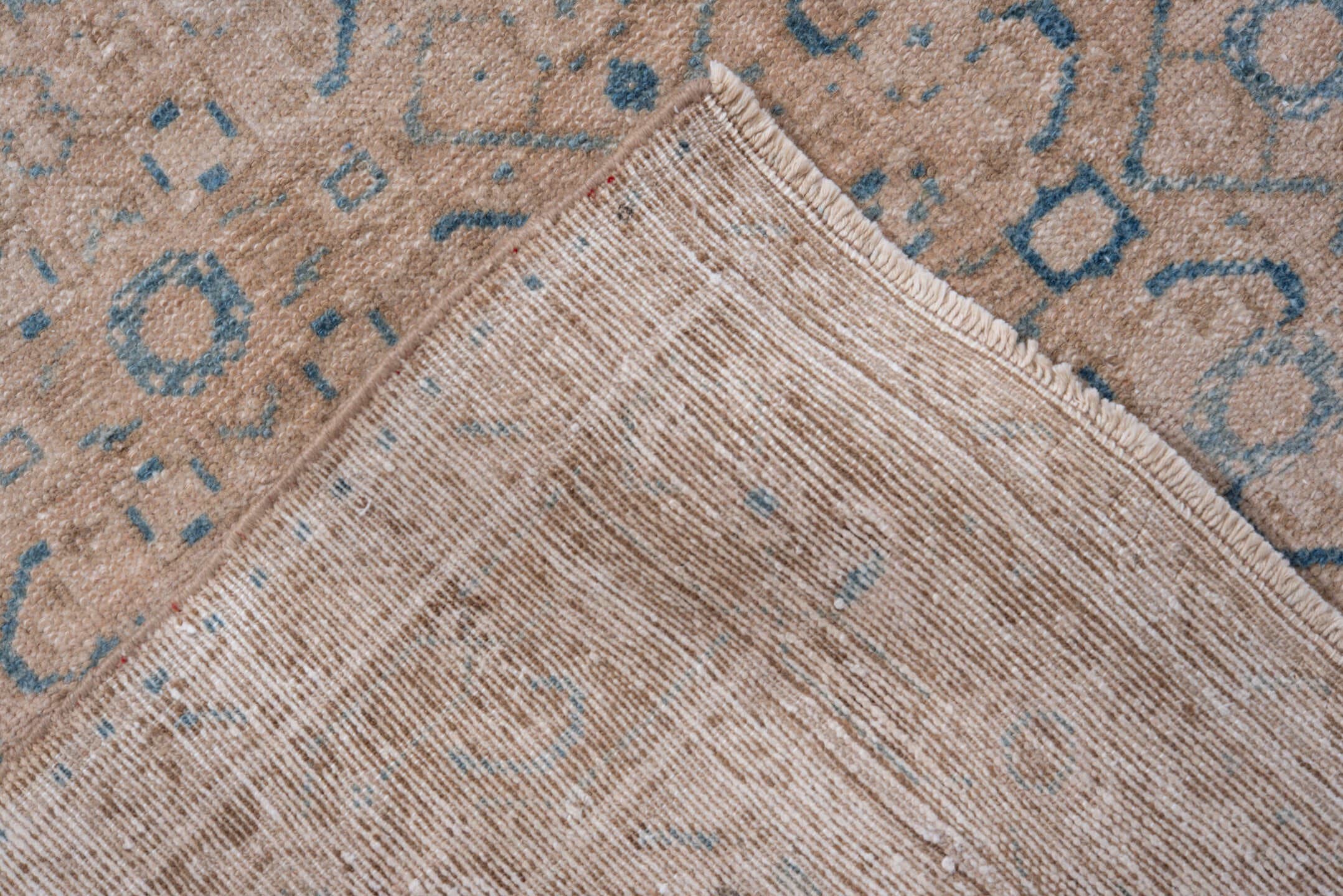 5' x 7' one-of-a-kind handmade vintage Hamadan rug. Color palette: ivory, beige, light blue, taupe, camel, gray
