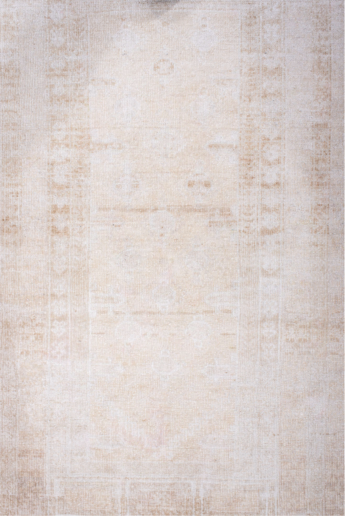 2' x 4' one-of-a-kind handmade antique Belouch small size rug. Color palette: ivory, cream, sand, beige, taupe, gray