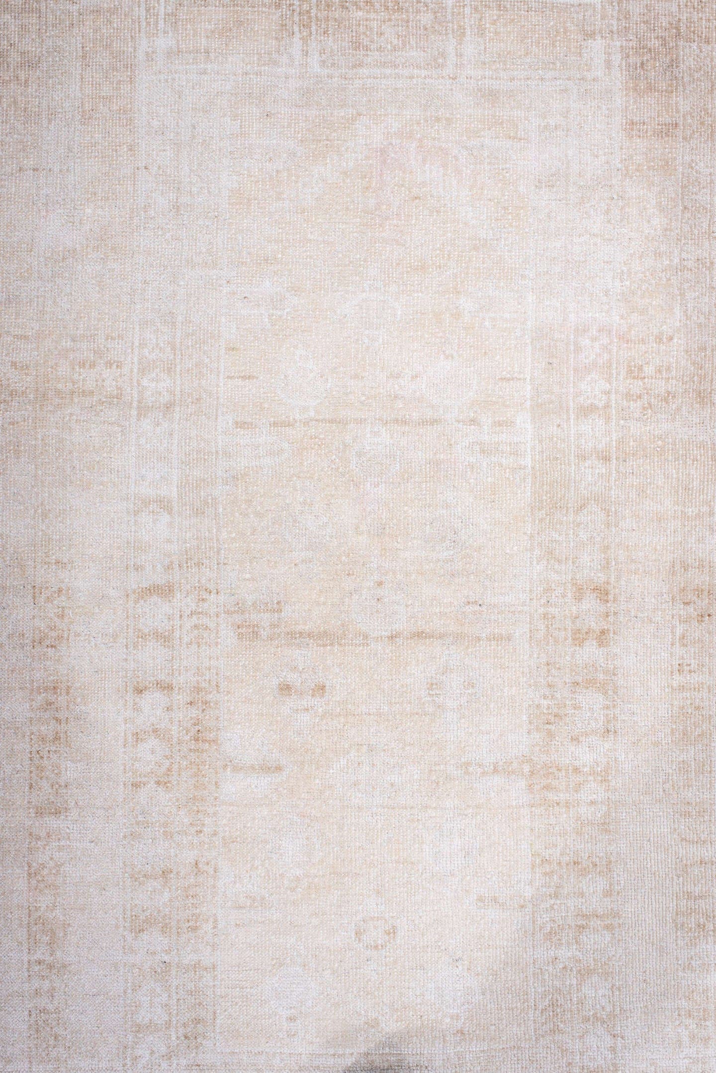 2' x 4' one-of-a-kind handmade antique Belouch small size rug. Color palette: ivory, cream, sand, beige, taupe, gray