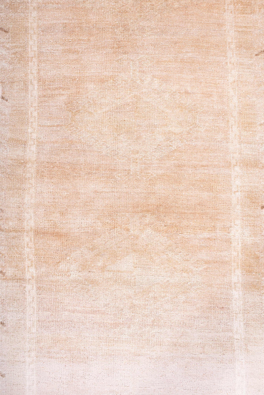 3' x 6' one-of-a-kind handmade antique Anatolian runner rug. Color palette: blush, ivory, peach, taupe, camel, pink
