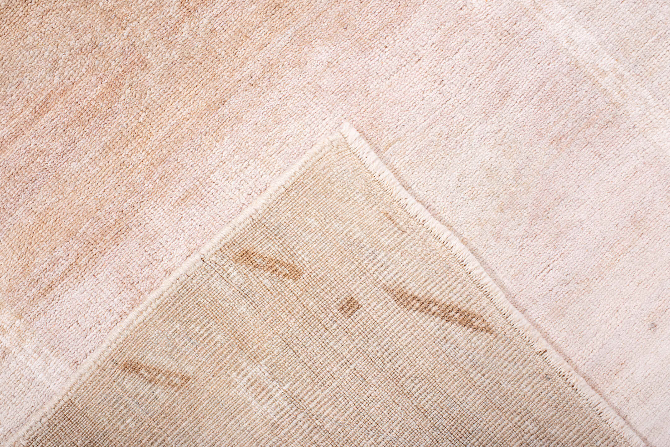 3' x 6' one-of-a-kind handmade vintage Anatol runner rug. Color palette: brown, gray, light gray, linen, misty rose