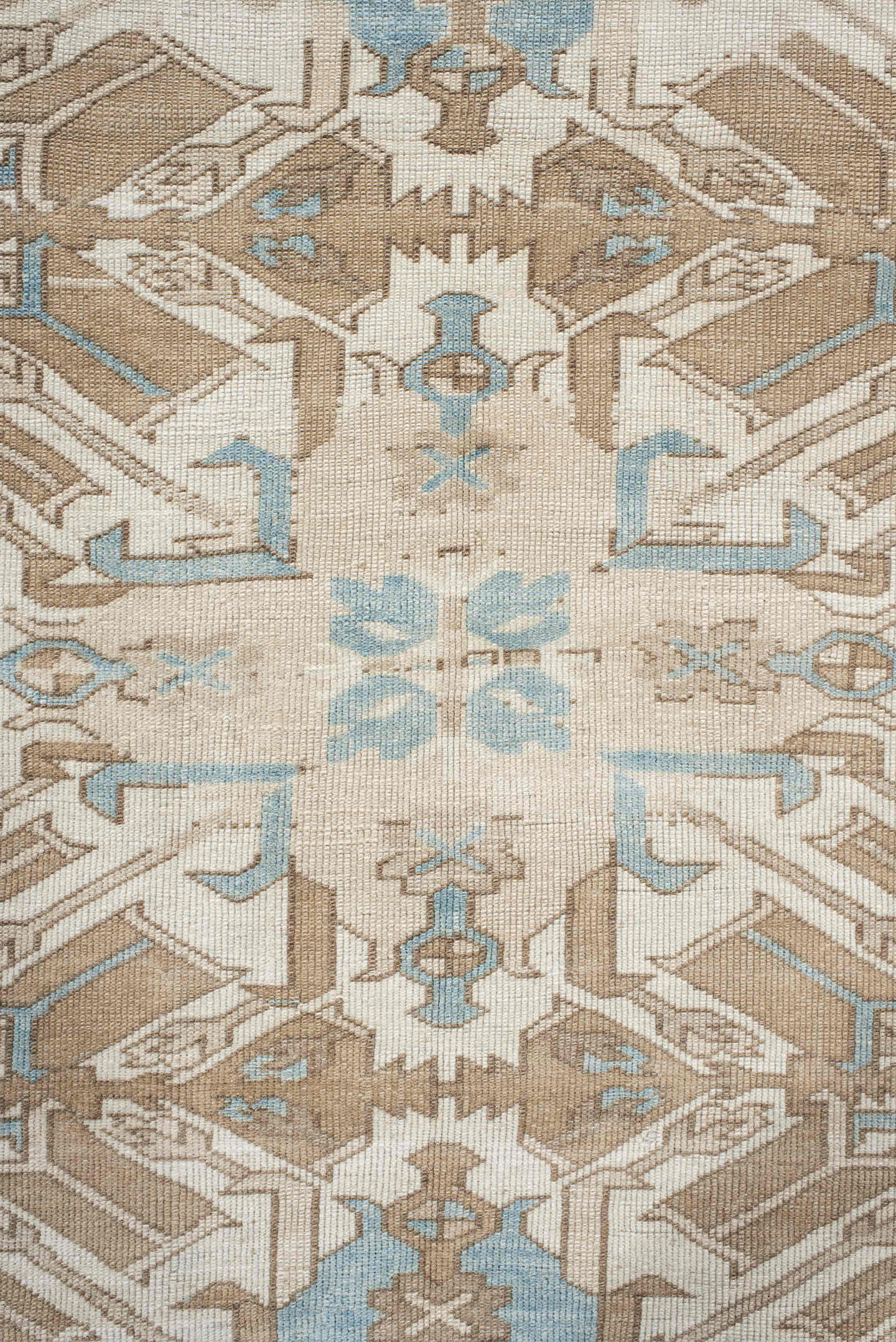 3' x 6' one-of-a-kind handmade vintage Anatolian small size rug. Color palette: ivory, taupe, pale_blue, beige, gray