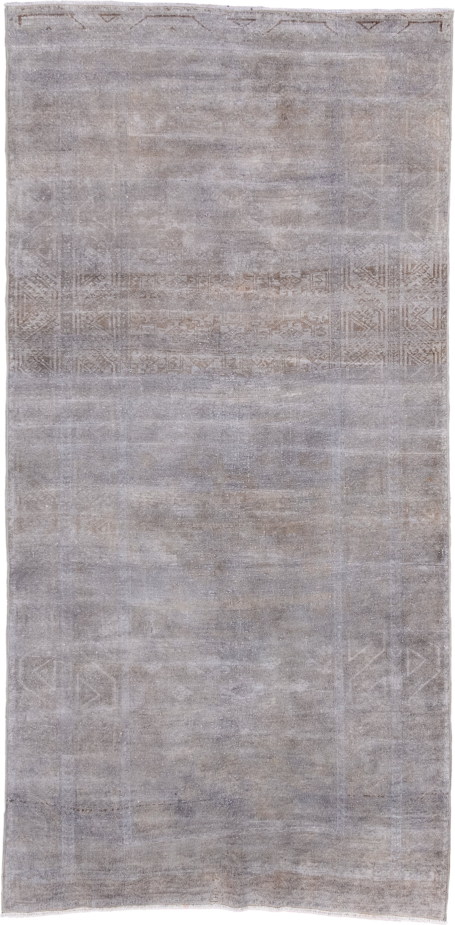 4' x 7' one-of-a-kind handmade antique Belouch rug. Color palette: taupe, gray, ivory, beige, brown