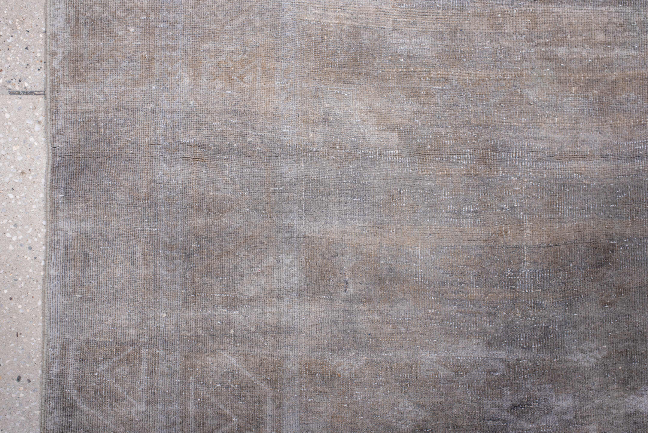 4' x 7' one-of-a-kind handmade antique Belouch rug. Color palette: taupe, gray, ivory, beige, brown