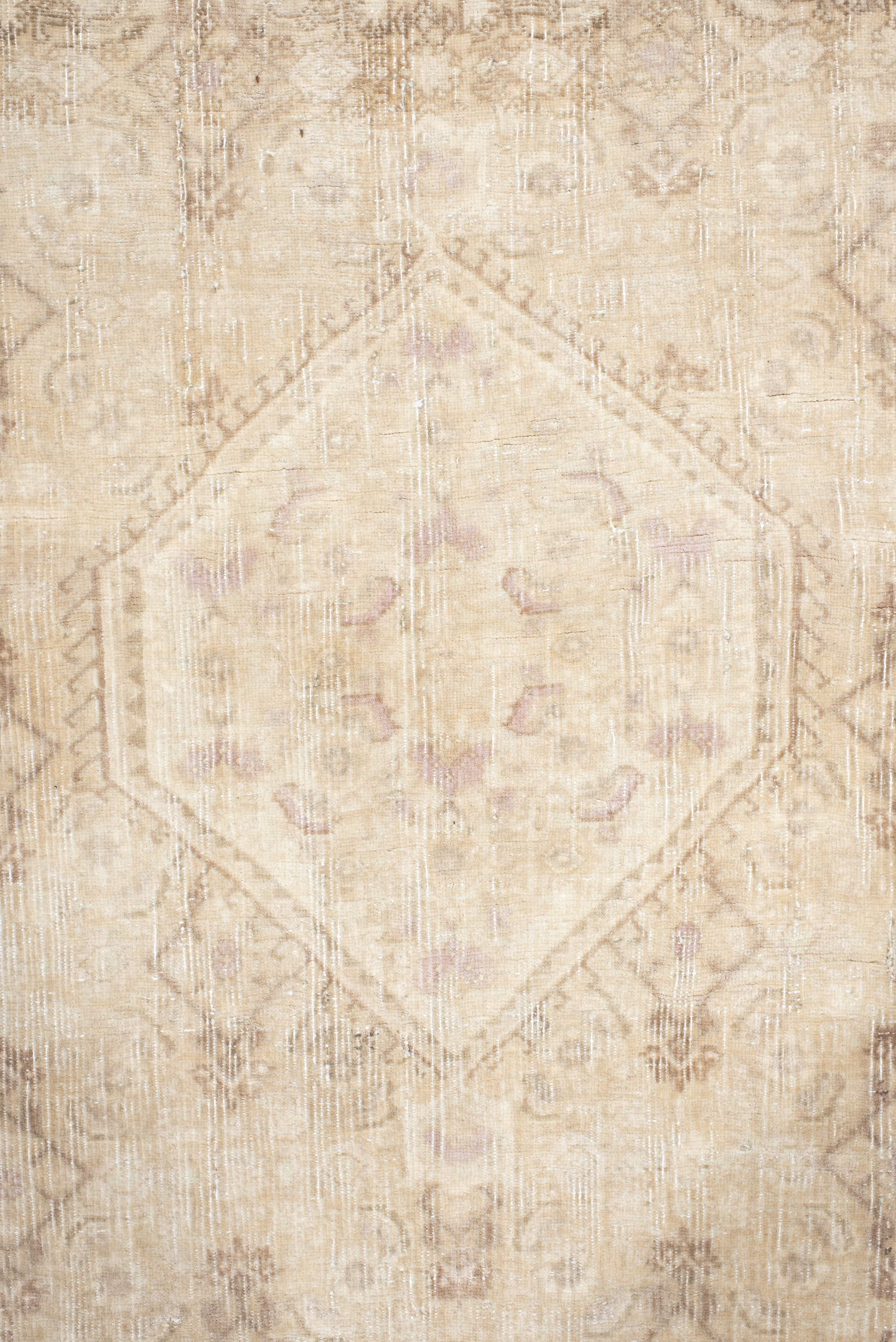 3' x 5' one-of-a-kind handmade vintage Bidjar small size rug. Color palette: ivory, beige, cream, taupe, sand, blush, gray