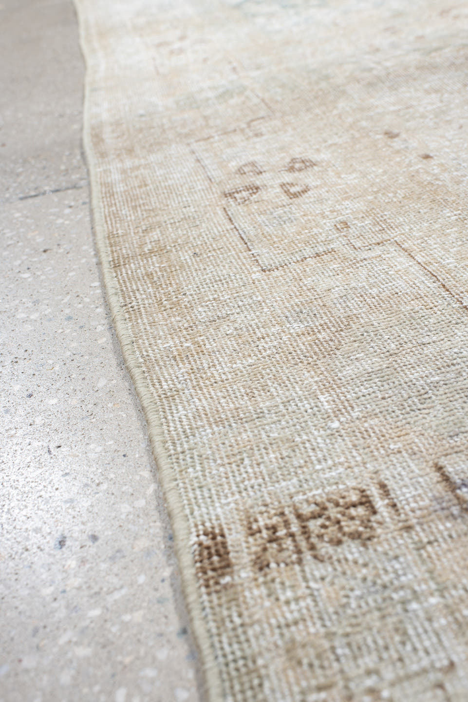 4' x 6' one-of-a-kind handmade vintage Tabriz rug. Color palette: ivory, pale blue, beige, taupe, camel, light brown
