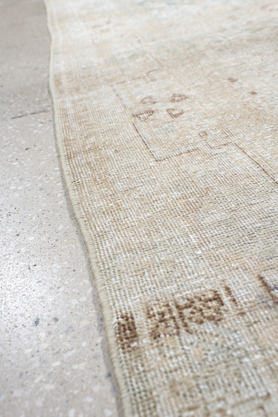 4' x 6' one-of-a-kind handmade vintage Tabriz rug. Color palette: ivory, pale blue, beige, taupe, camel, light brown