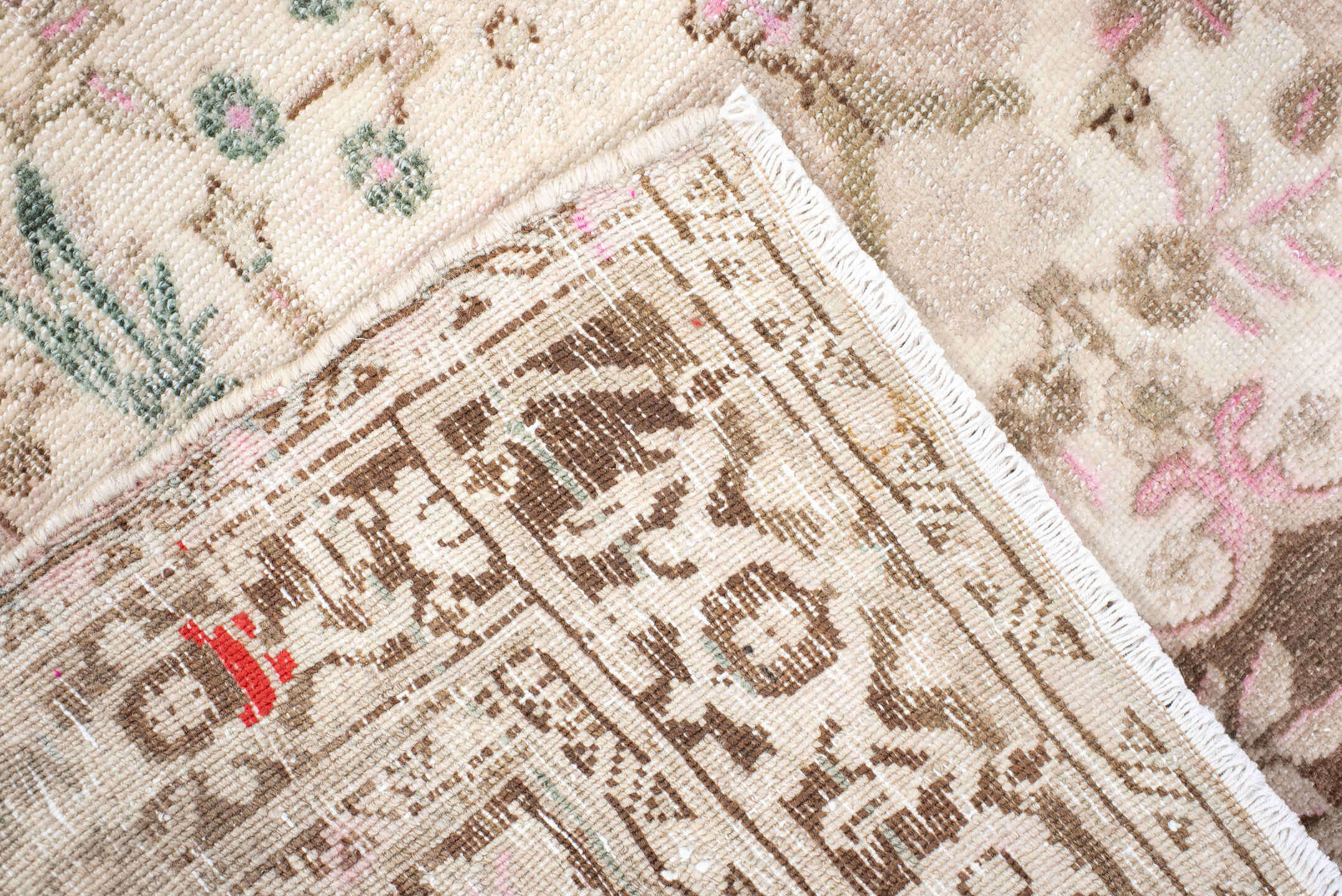 3' x 4' one-of-a-kind handmade antique Bidjar small size rug. Color palette: ivory, taupe, brown, blush, aqua, cream, beige