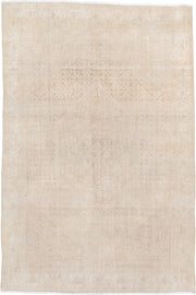 6' x 10' one-of-a-kind handmade antique Bidjar large size rug. Color palette: ivory, cream, sand, beige, taupe, gray