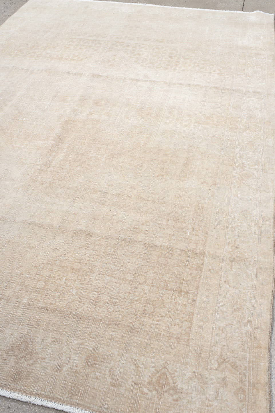 6' x 10' one-of-a-kind handmade antique Bidjar large size rug. Color palette: ivory, cream, sand, beige, taupe, gray