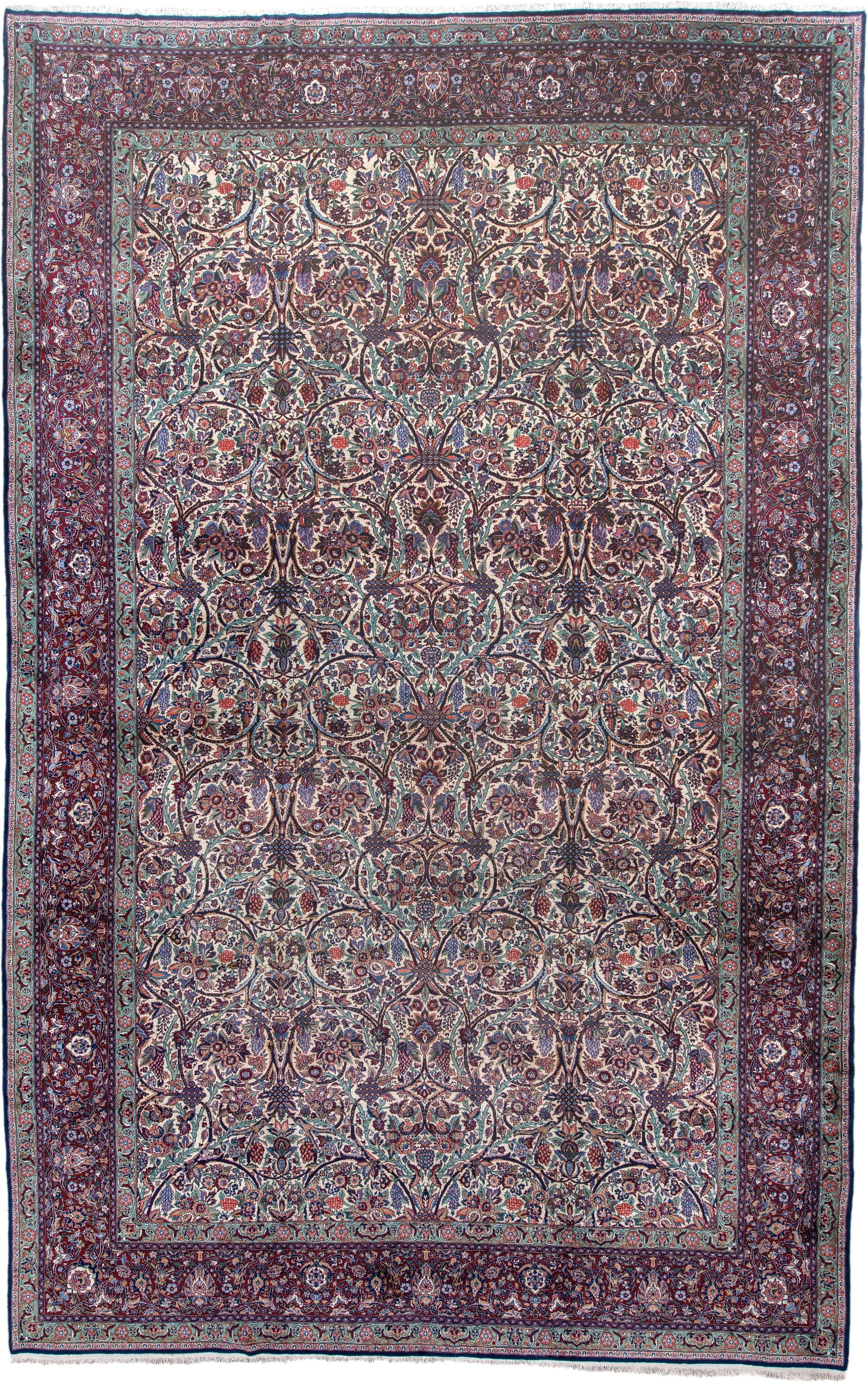 0' x 0' one-of-a-kind handmade vintage  small size rug. Color palette: ivory, burgundy, indigo, turquoise, rose, slate